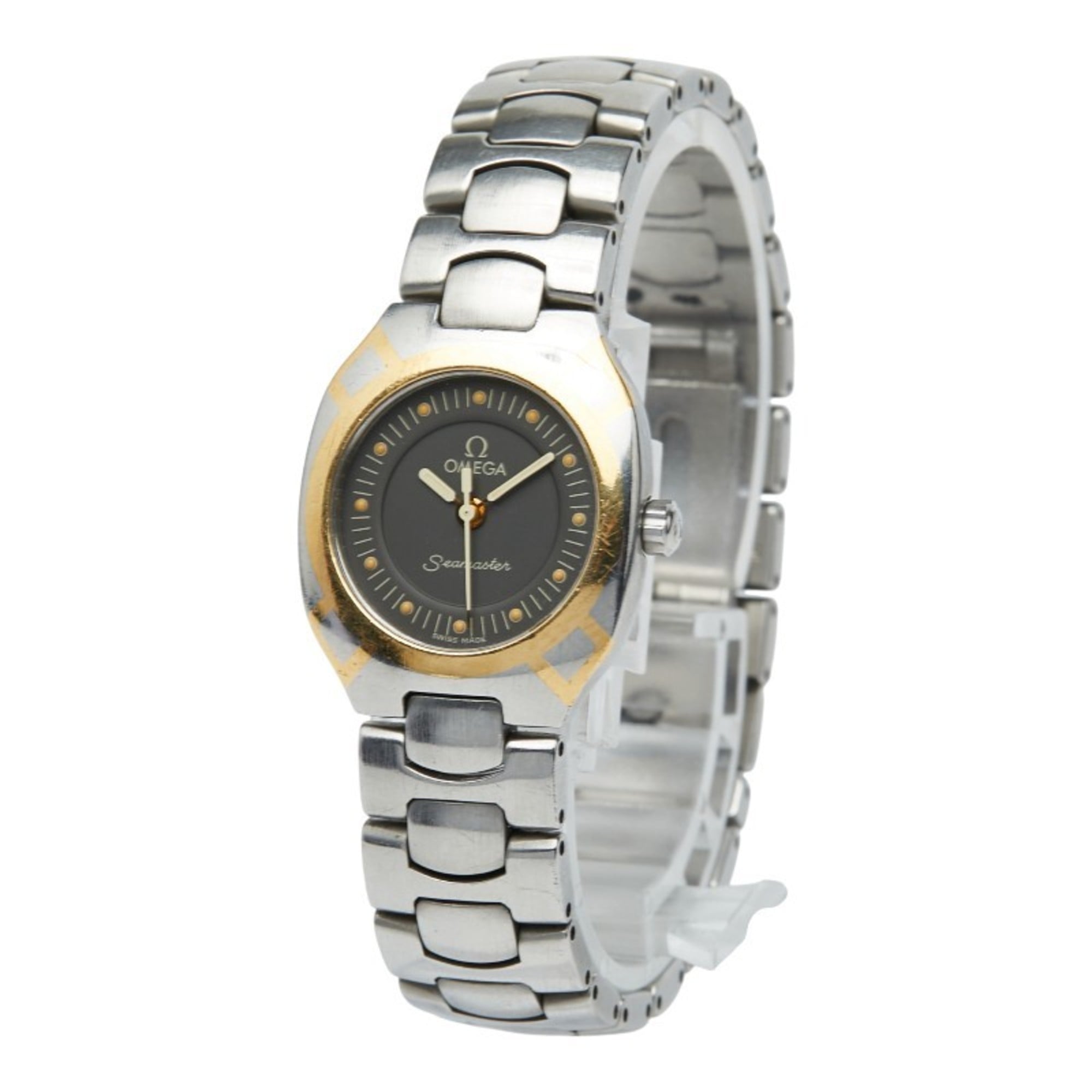 Omega Seamaster Polaris Quartz Watch, Gray Dial, Stainless Steel, Yellow Gold, Women's, OMEGA