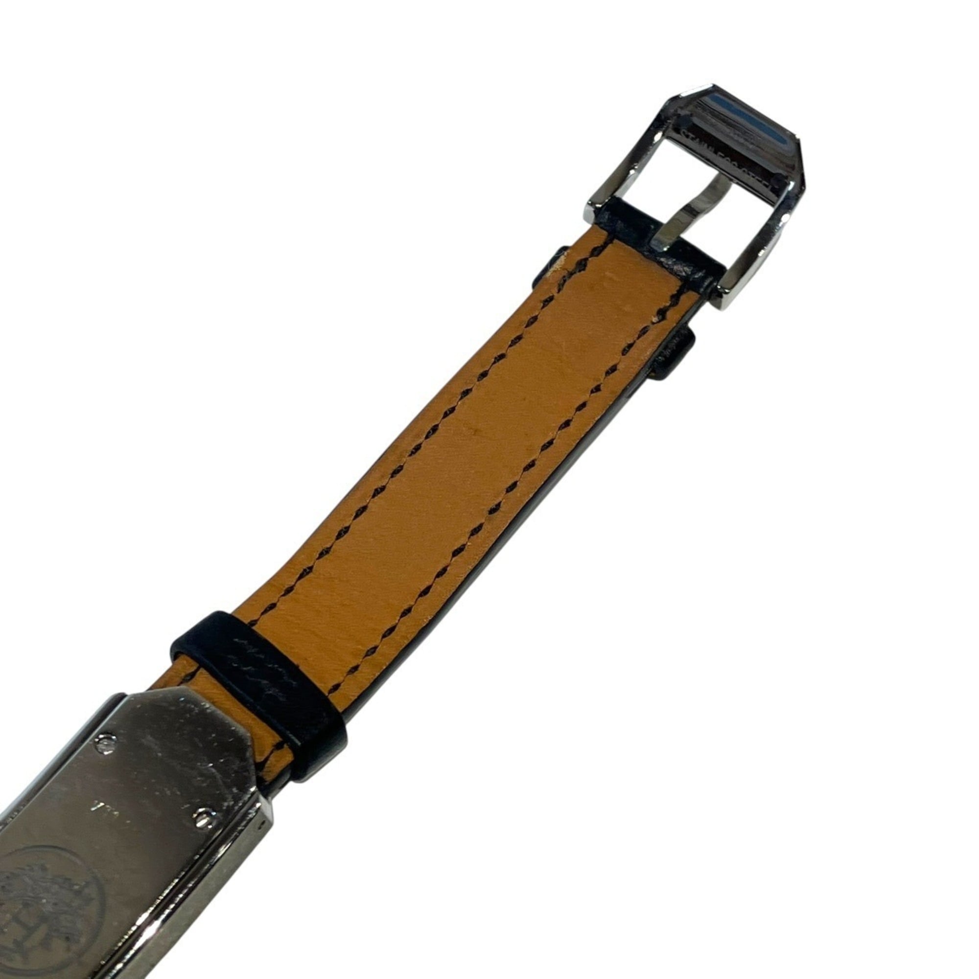 Hermes Kelly II watch, model, total weight 24.2g, stainless steel, genuine leather strap, quartz movement, white dial, KT1.210.