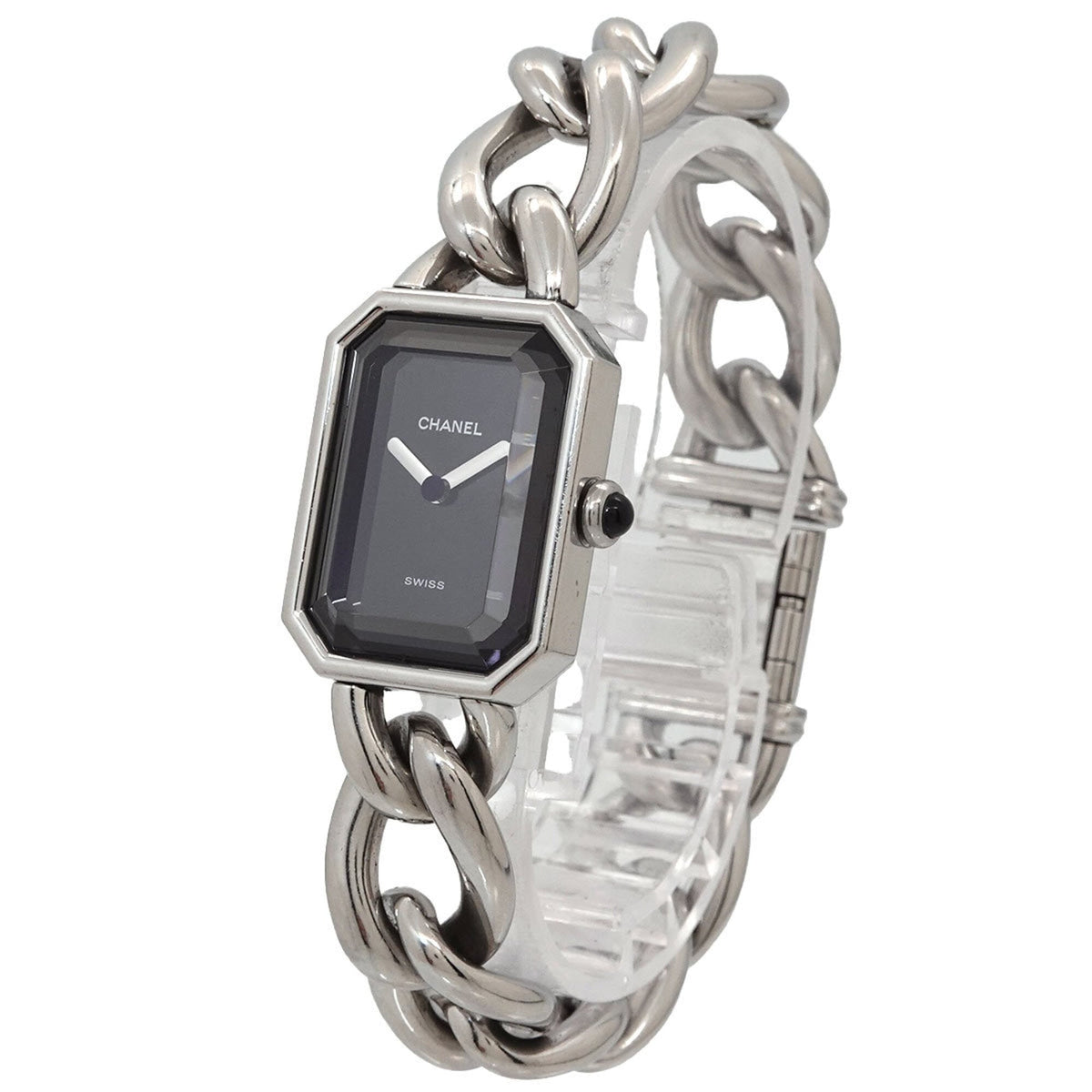 Chanel Première, großes Modell H0452 Schwarz Zifferblatt 20 mm Uhr