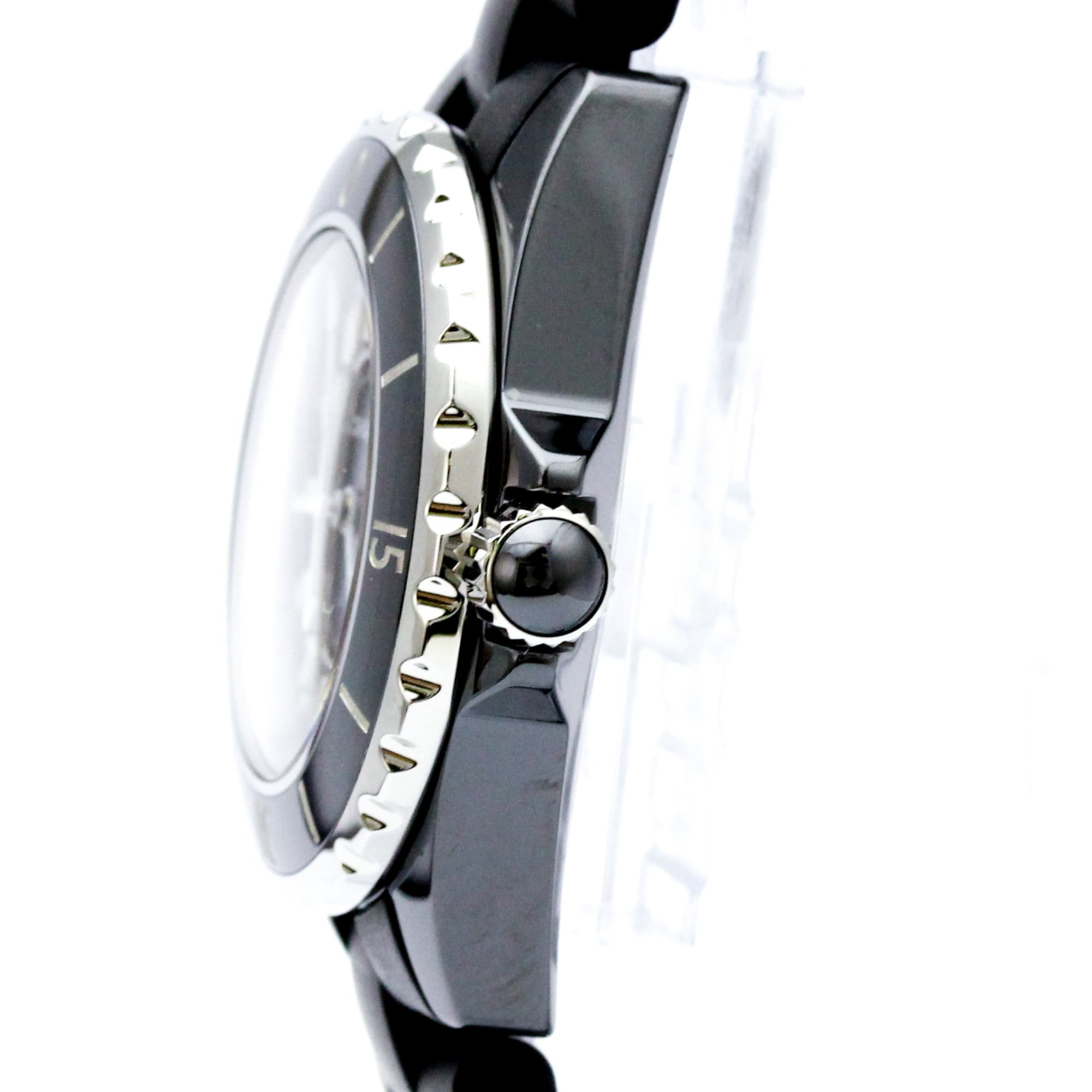 CHANEL J12 Ceramic Rubber Quartz Ladies Watch H0681 Polished