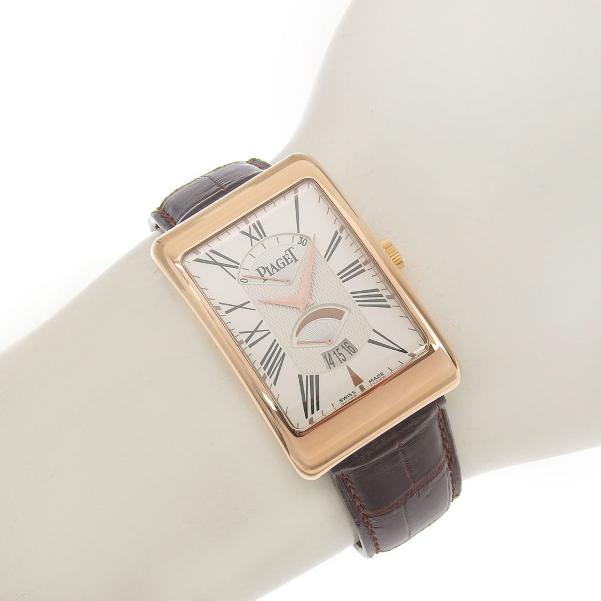 Piaget Rectangle à l'Anciennes XL G0A33062 Silver Dial 18K Pink Gold/Leather 2026/01 Automatic