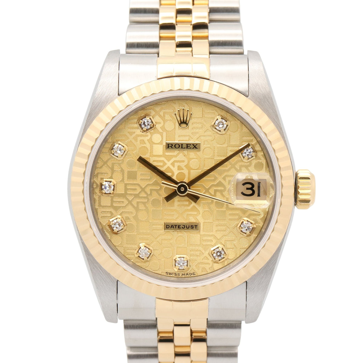Montre Rolex Datejust 10P Diamond 78273G Champagne, cadran doré, 31 mm