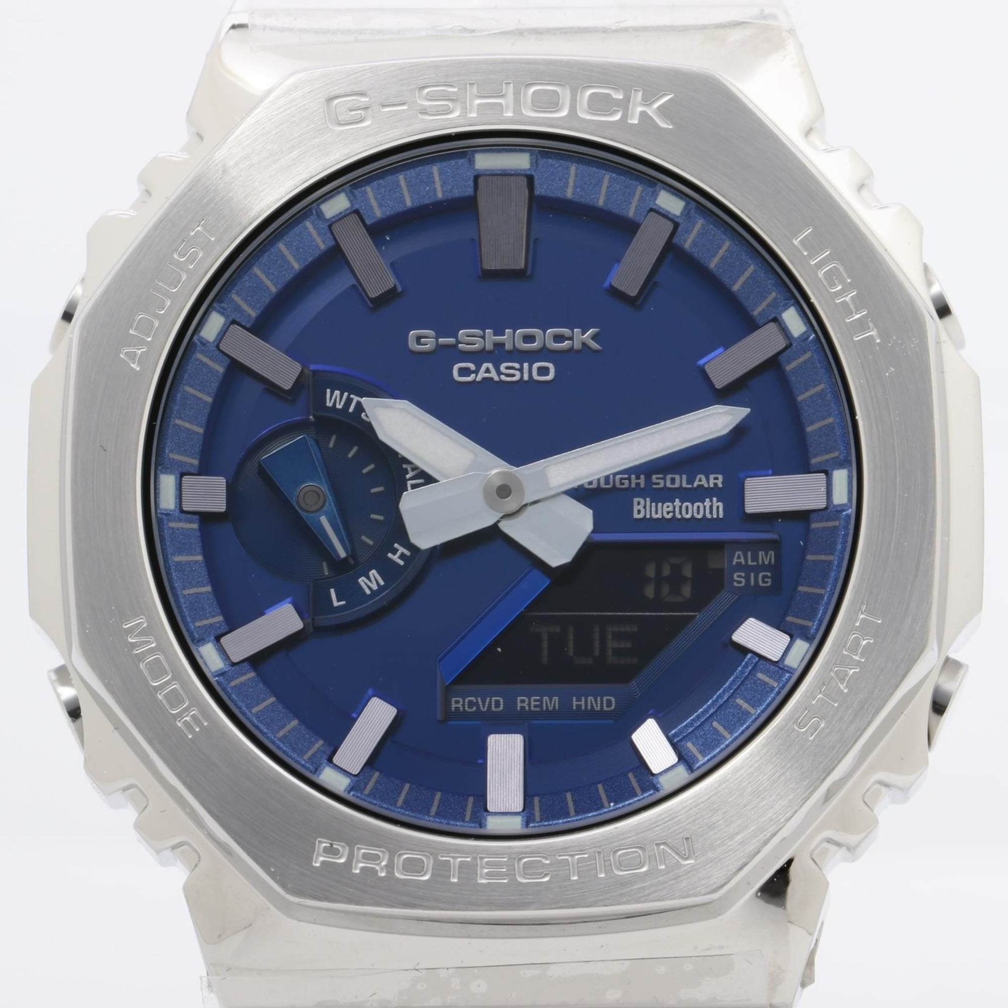 CASIO GSHOCK FULL METAL 2100 Series GMB2100AD2AJF Men's Watch, Blue and Silver
