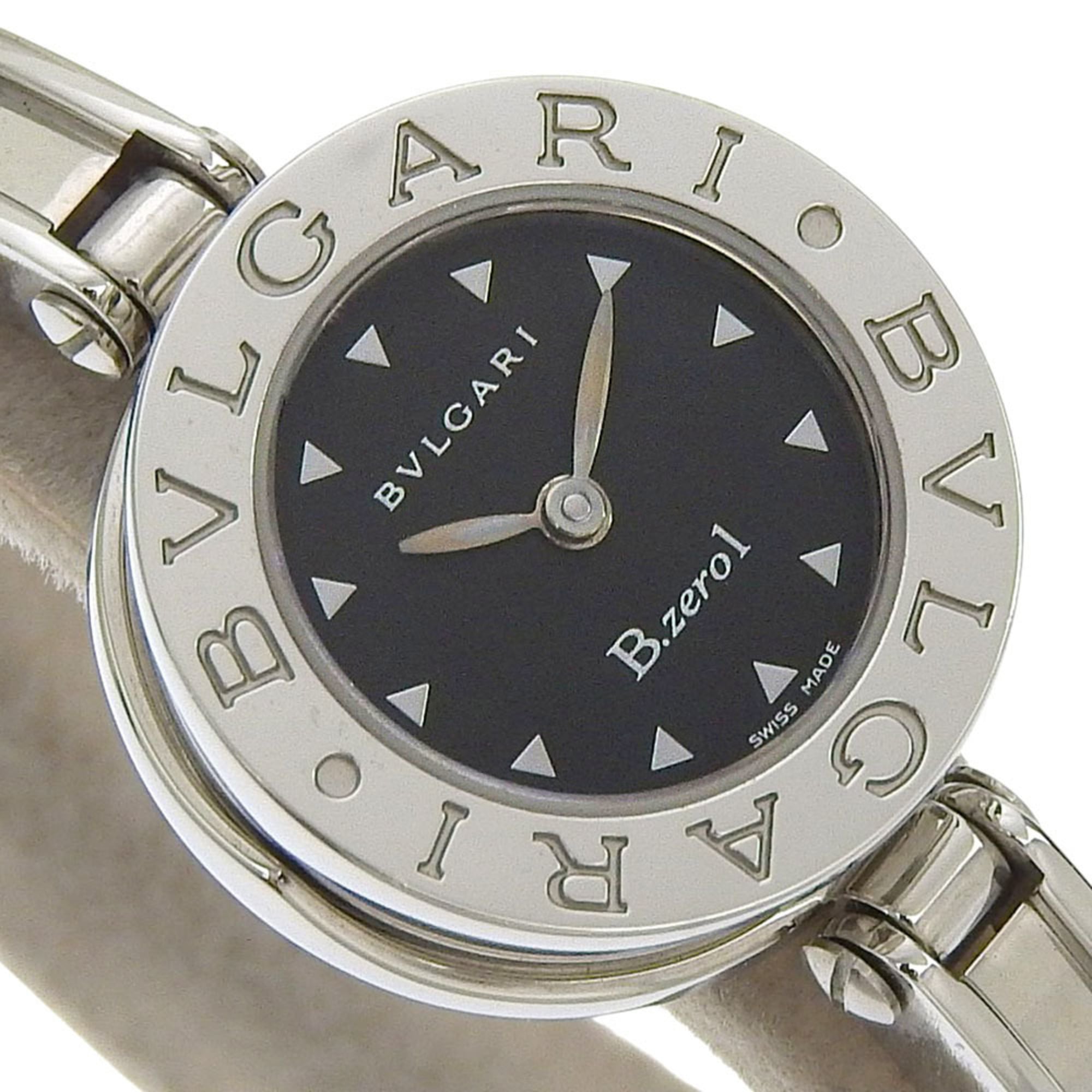 BVLGARI Bzero1 BZ22S dameshorloge van roestvrij staal met quartz-uurwerk en analoog display, met zwarte wijzerplaat