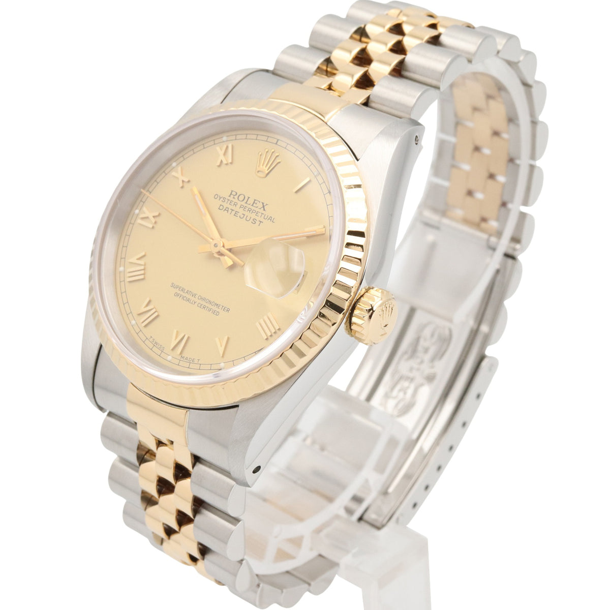 Rolex Datejust série S en or 18 carats (16233 Champagne), montre à cadran doré de 36 mm