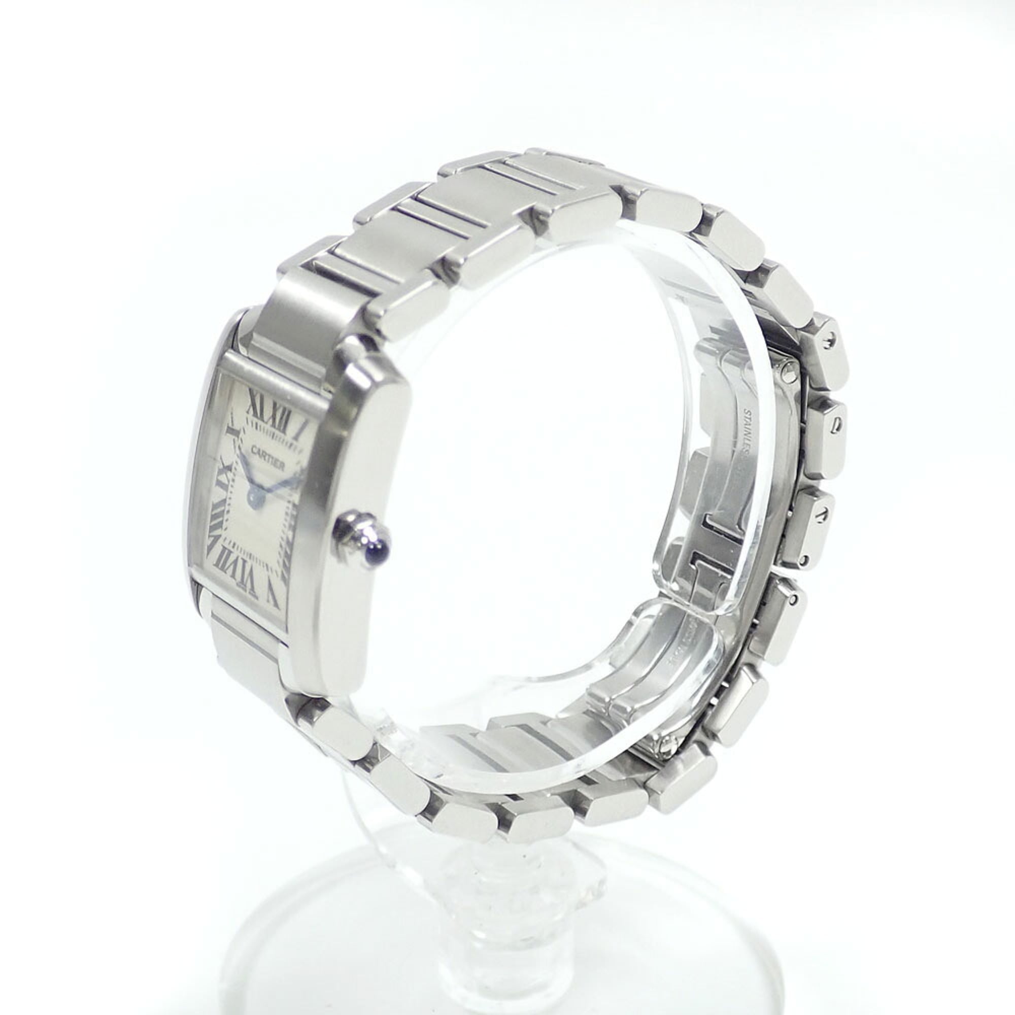 Cartier Tank FranÃ§aise SM Ladies Quartz Stainless Steel W51008Q3 Battery Operated