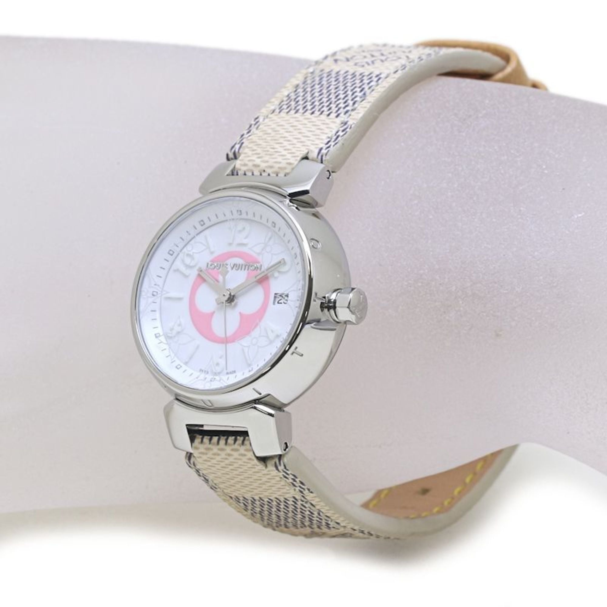 LOUIS VUITTON Tambour PM Azur 28mm QA007Z Japan Exclusive Women's Watch 40162