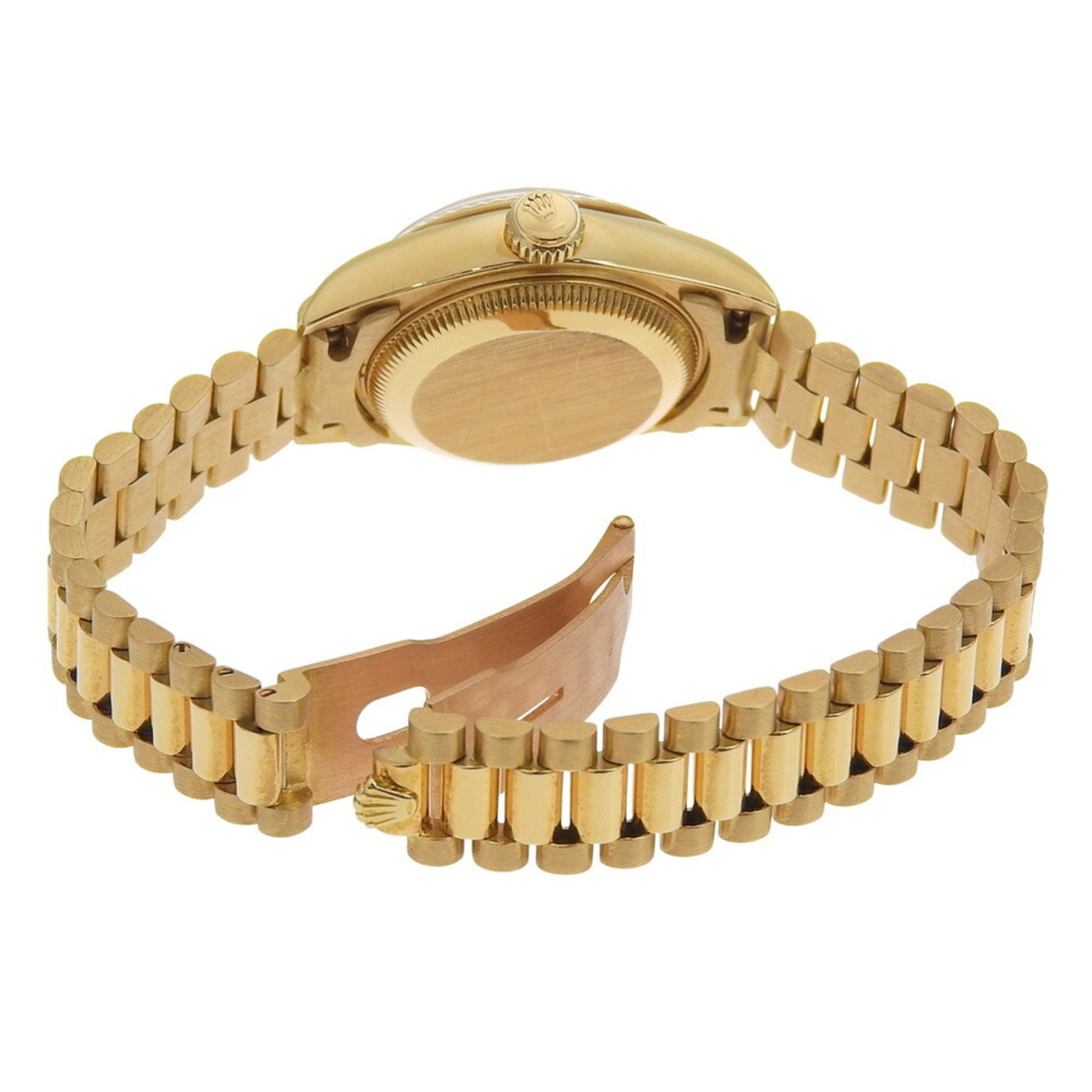 Rolex Datejust 69178G (R serial number, circa 1987-88), gold dial, 10 diamond accents, 18K yellow gold, 72.2g, automatic movement, 26mm wristwatch.