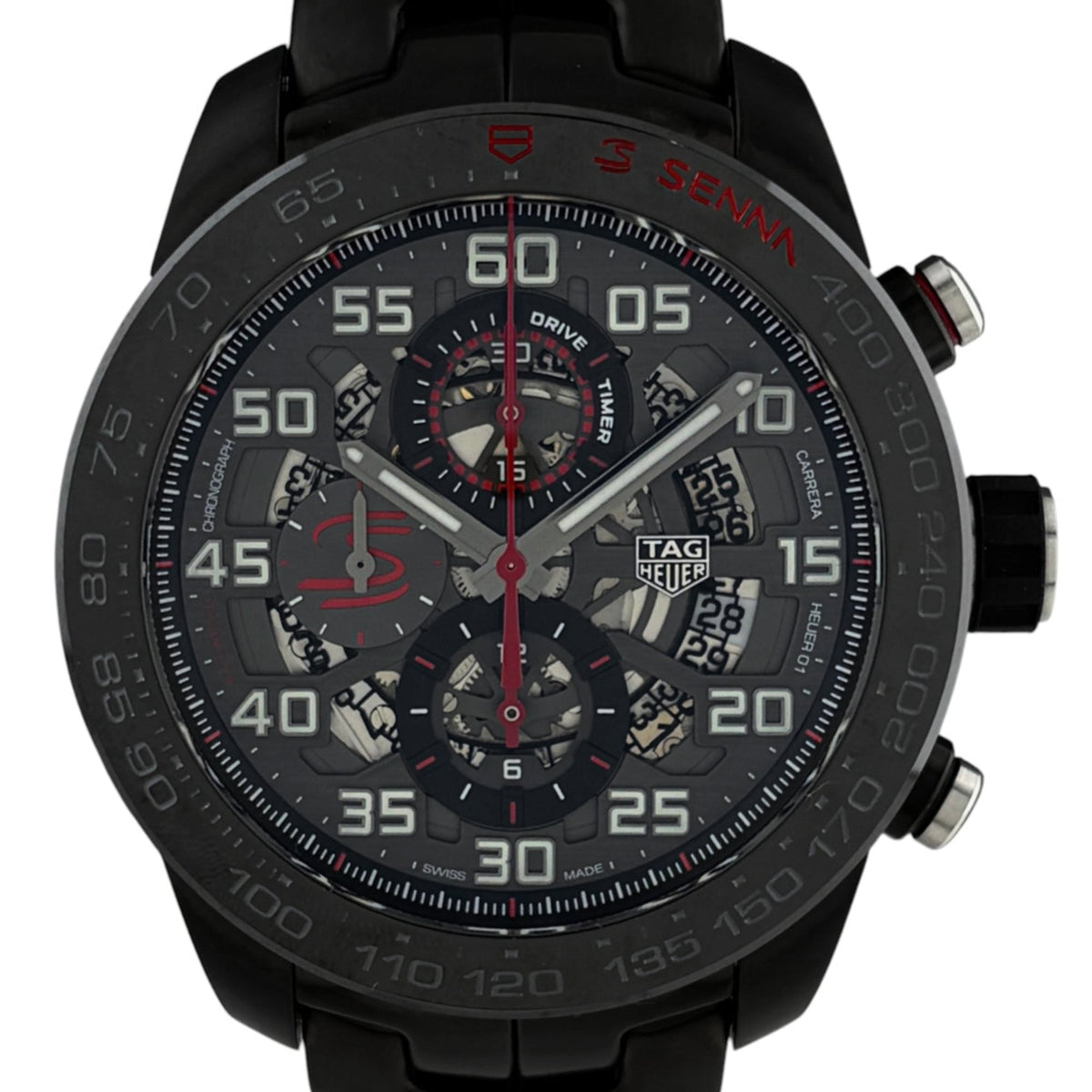 TAG Heuer Carrera Calibre 01 Ayrton Senna CAR2A1L, graues Zifferblatt, 45 mm Uhr