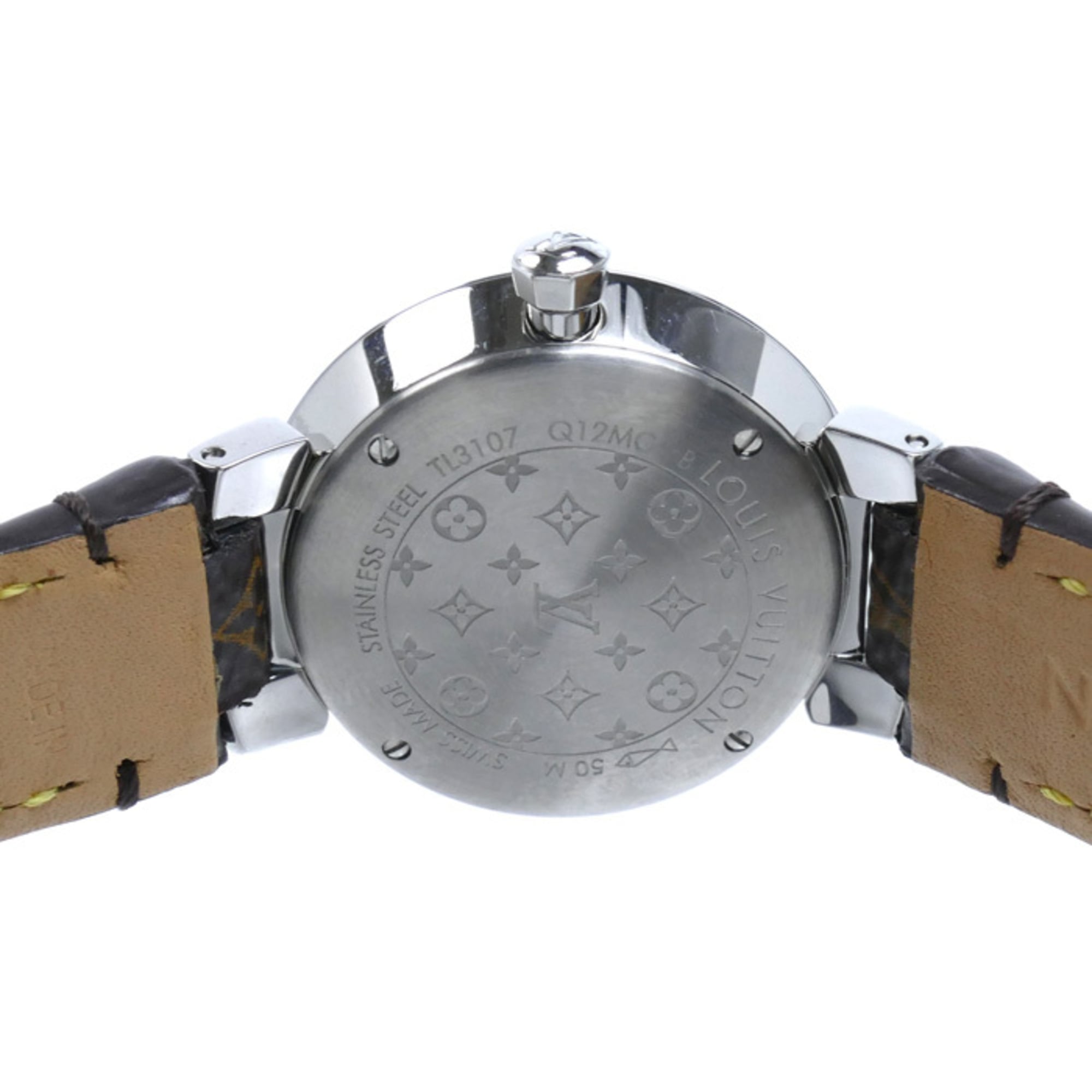 Louis Vuitton Tambour Slim 8PD Battery Operated Q12MG Silver Dial 28mm Watch