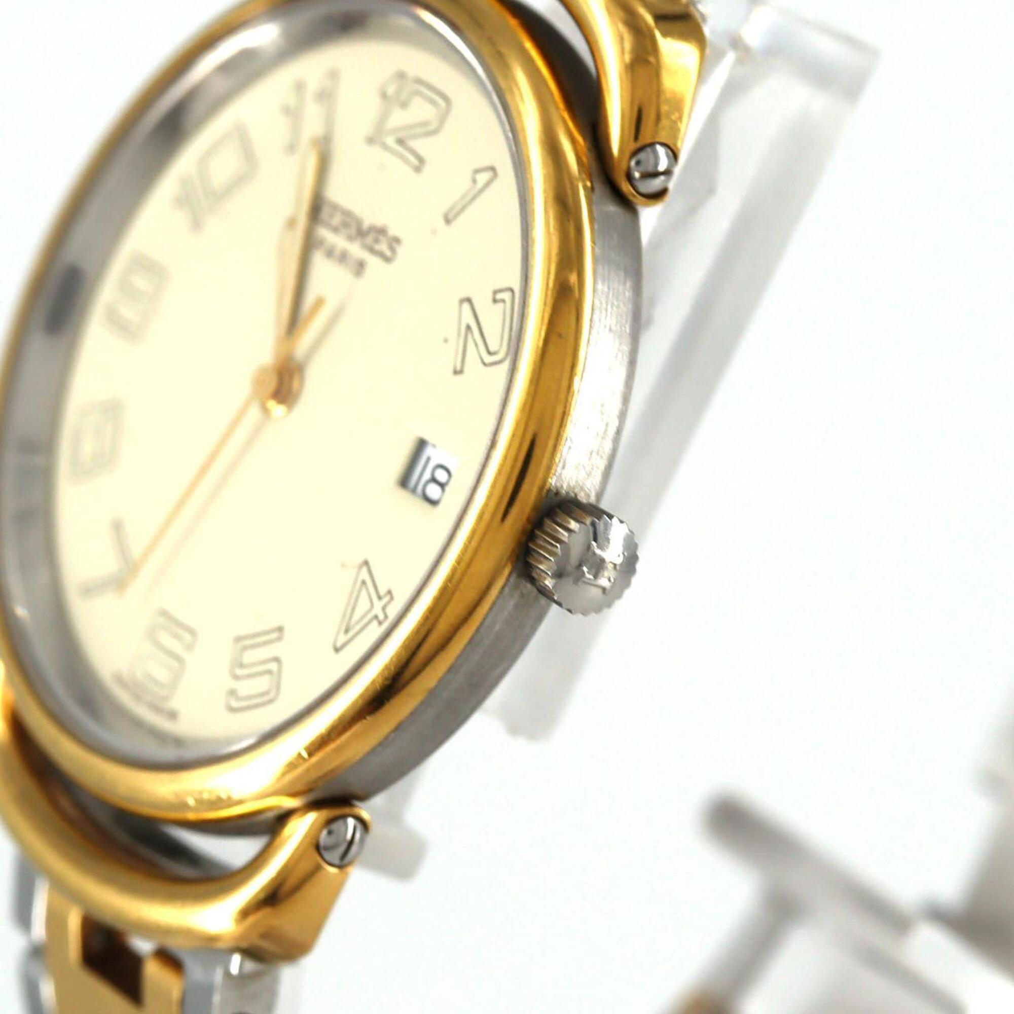 Hermes Pullman tweekleurig roestvrijstalen x verguld quartzhorloge