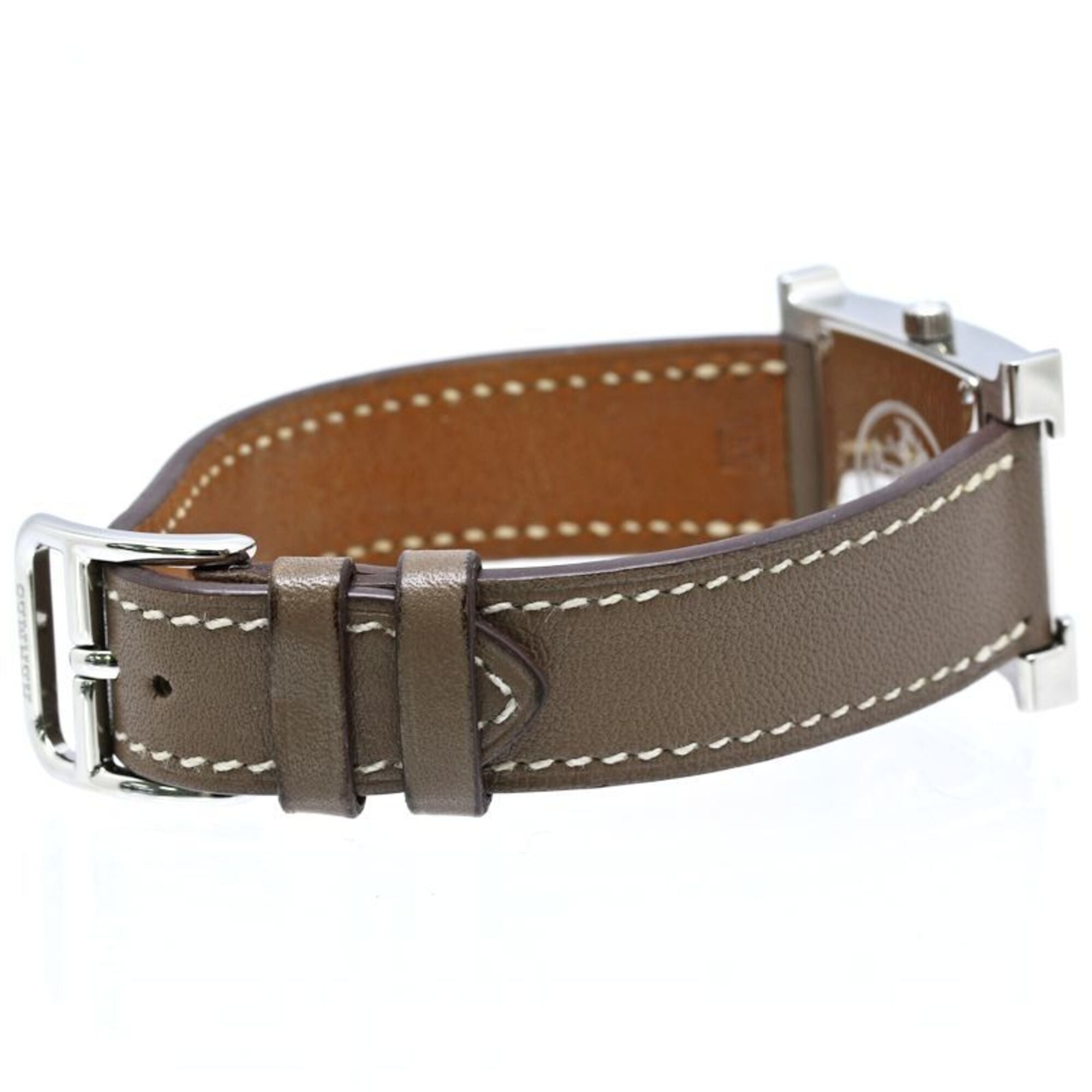 HERMES H- HH1.210.260 WW18 Wo Stainless Steel x Cowhide Leather 40556