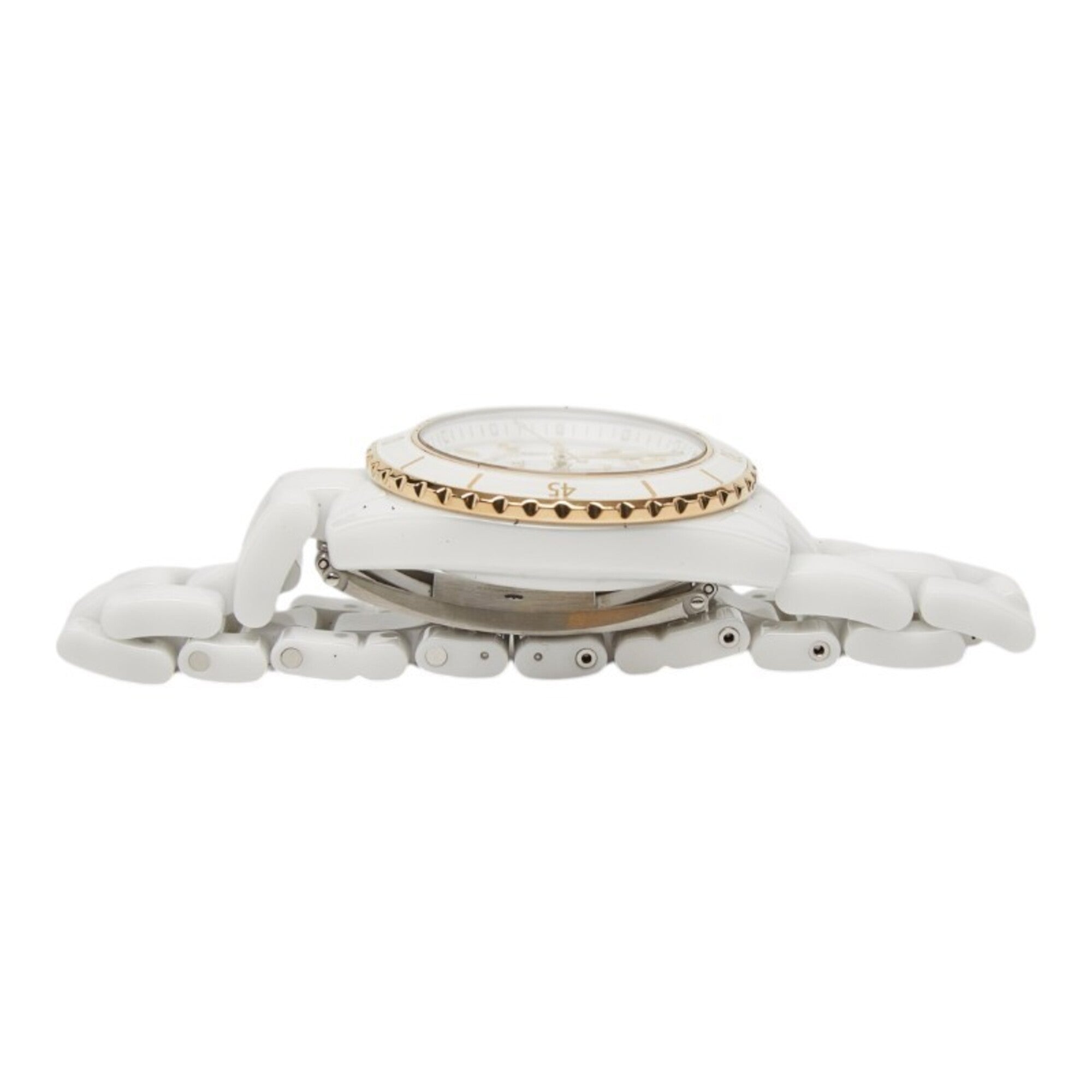 Chanel J12 Kaliber 12.1 Horloge H9540 Automatisch (met handmatige opwinding) Witte wijzerplaat 18-karaats geelgoud en keramiek Dames CHANEL