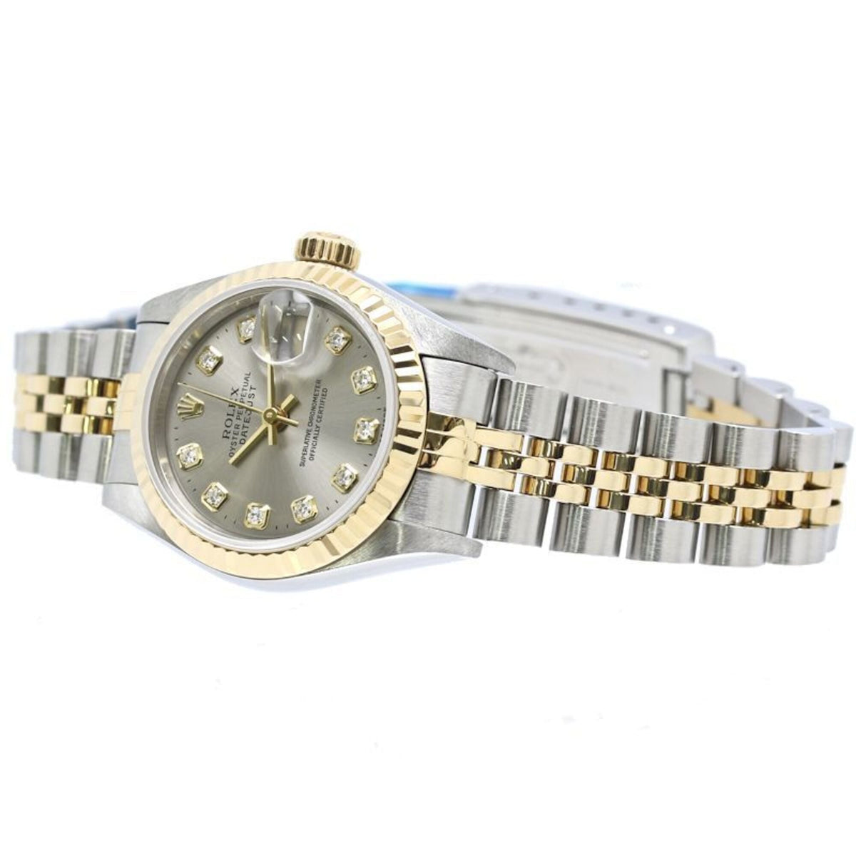 Rolex Datejust 10P Diamond 69173G Gray Dial 26mm Watch