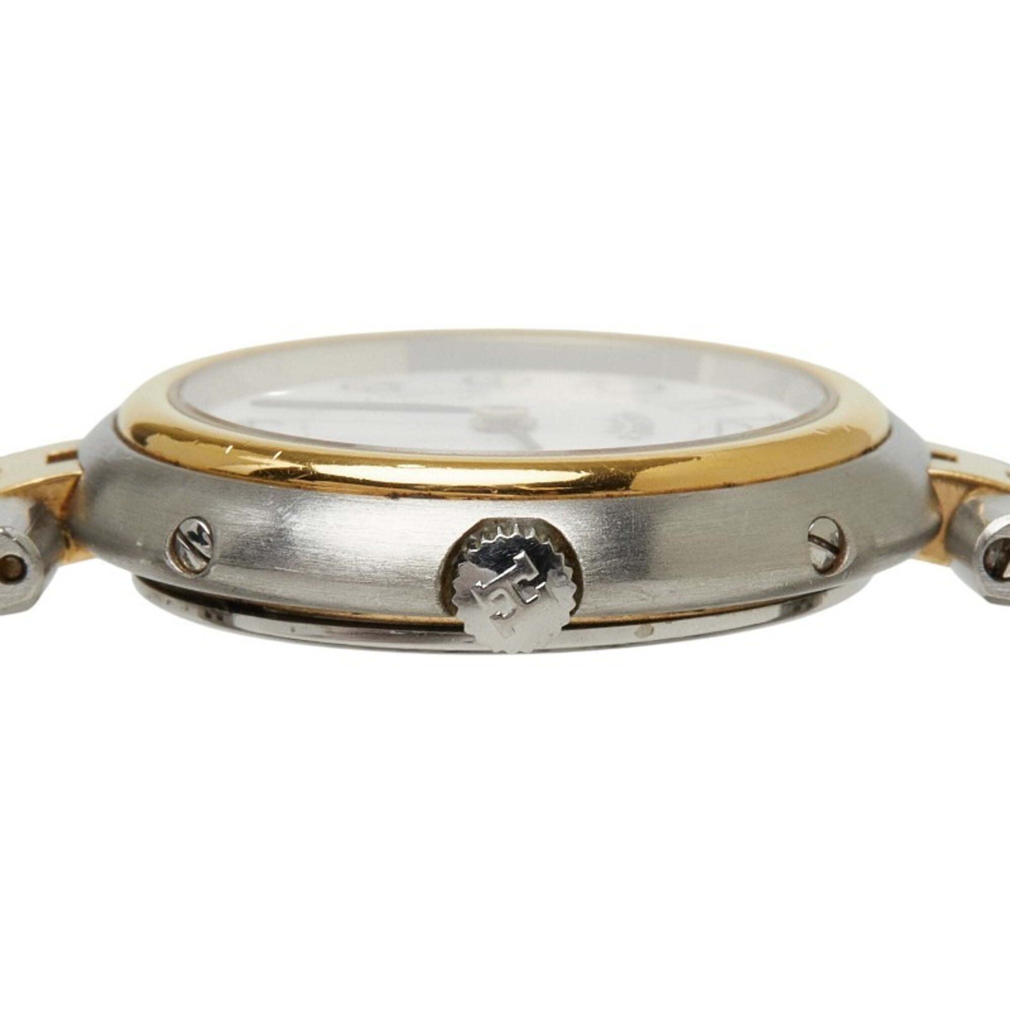 Hermes Profile Quartz White Dial Stainless Steel Plated Wo.