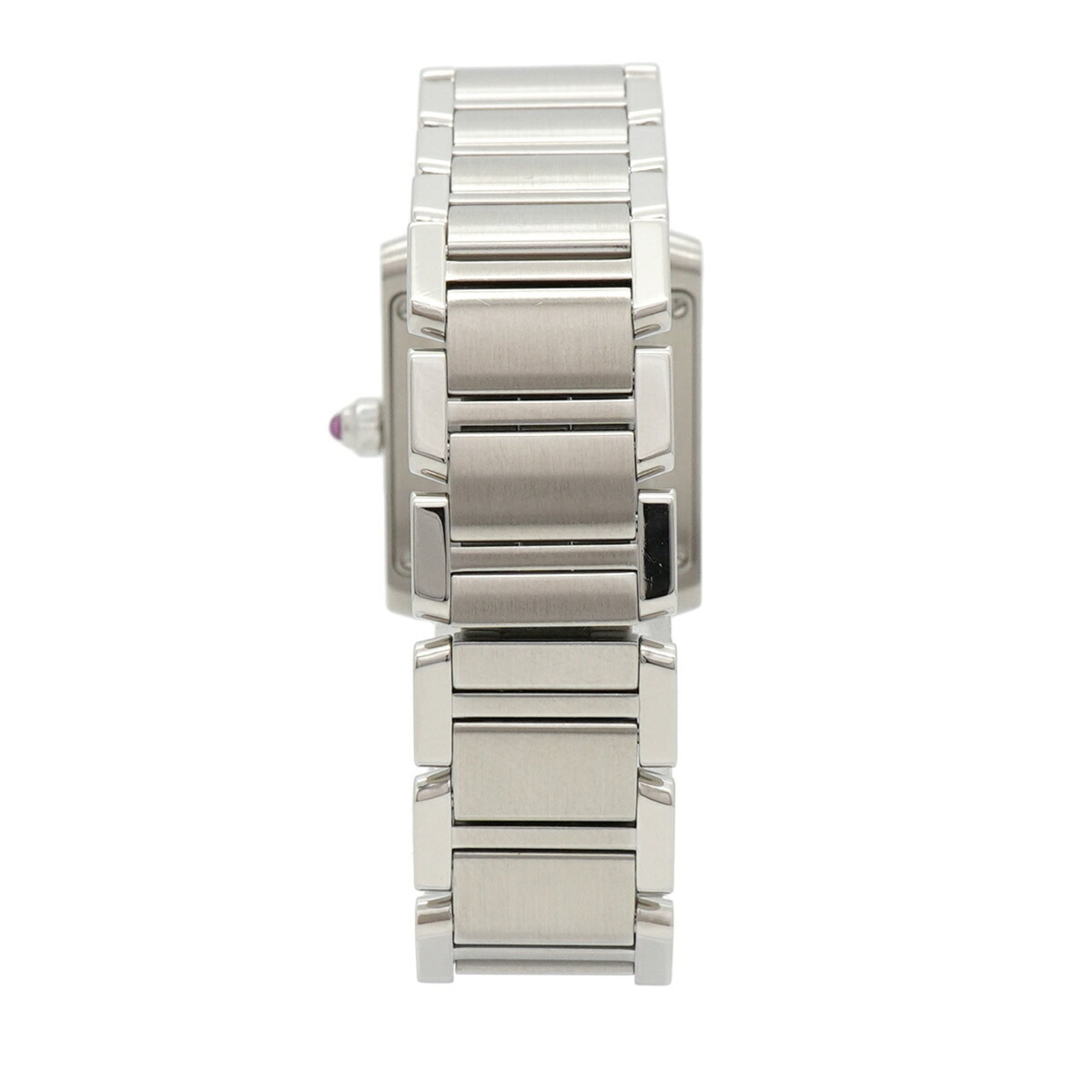Cartier Tank Française SM W51028Q3 dameshorloge met roze wijzerplaat