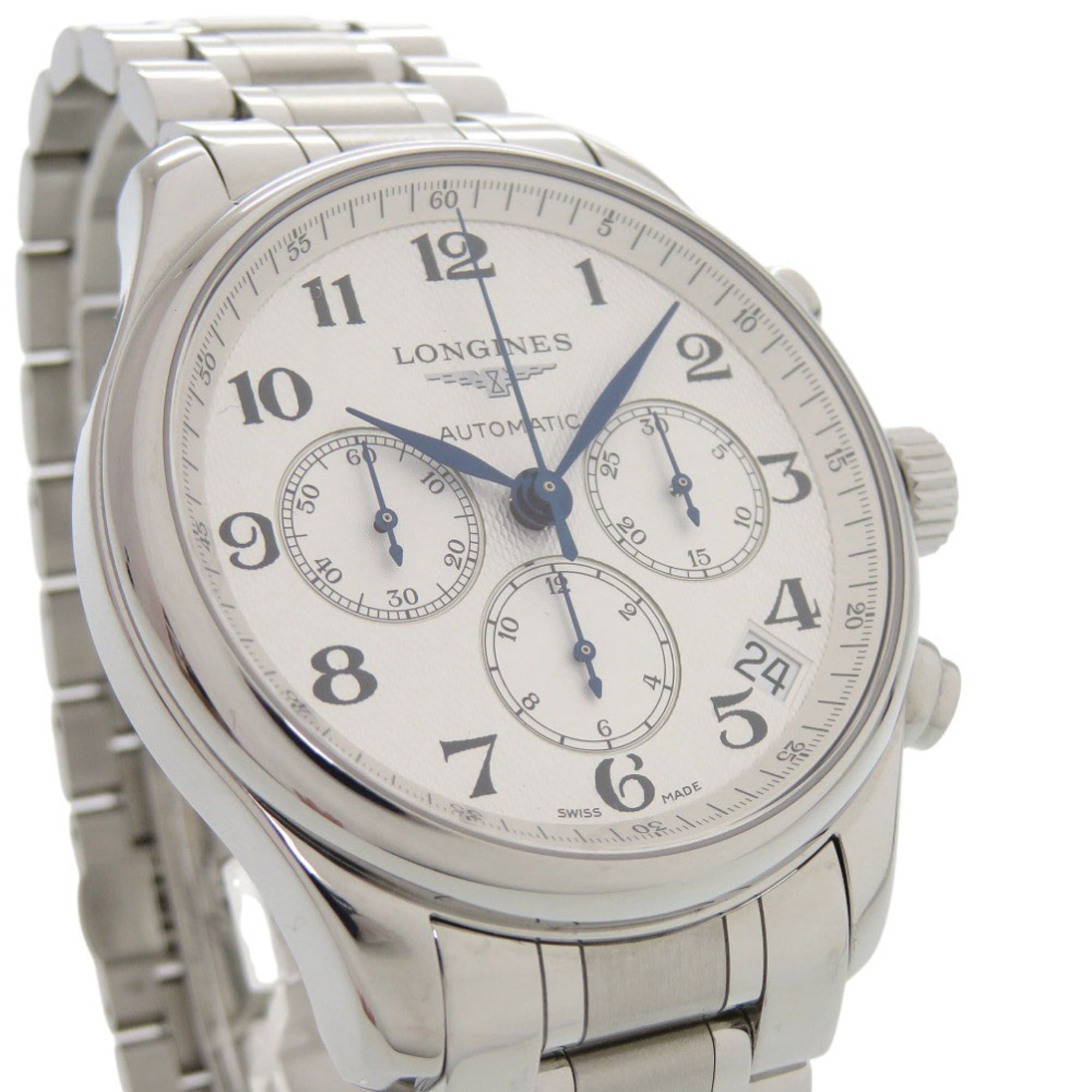 Longines Master Collection L2.693.4.78.6 roestvrijstalen horloge met witte wijzerplaat, zilverkleurig, automatisch, 1583 LONGINES