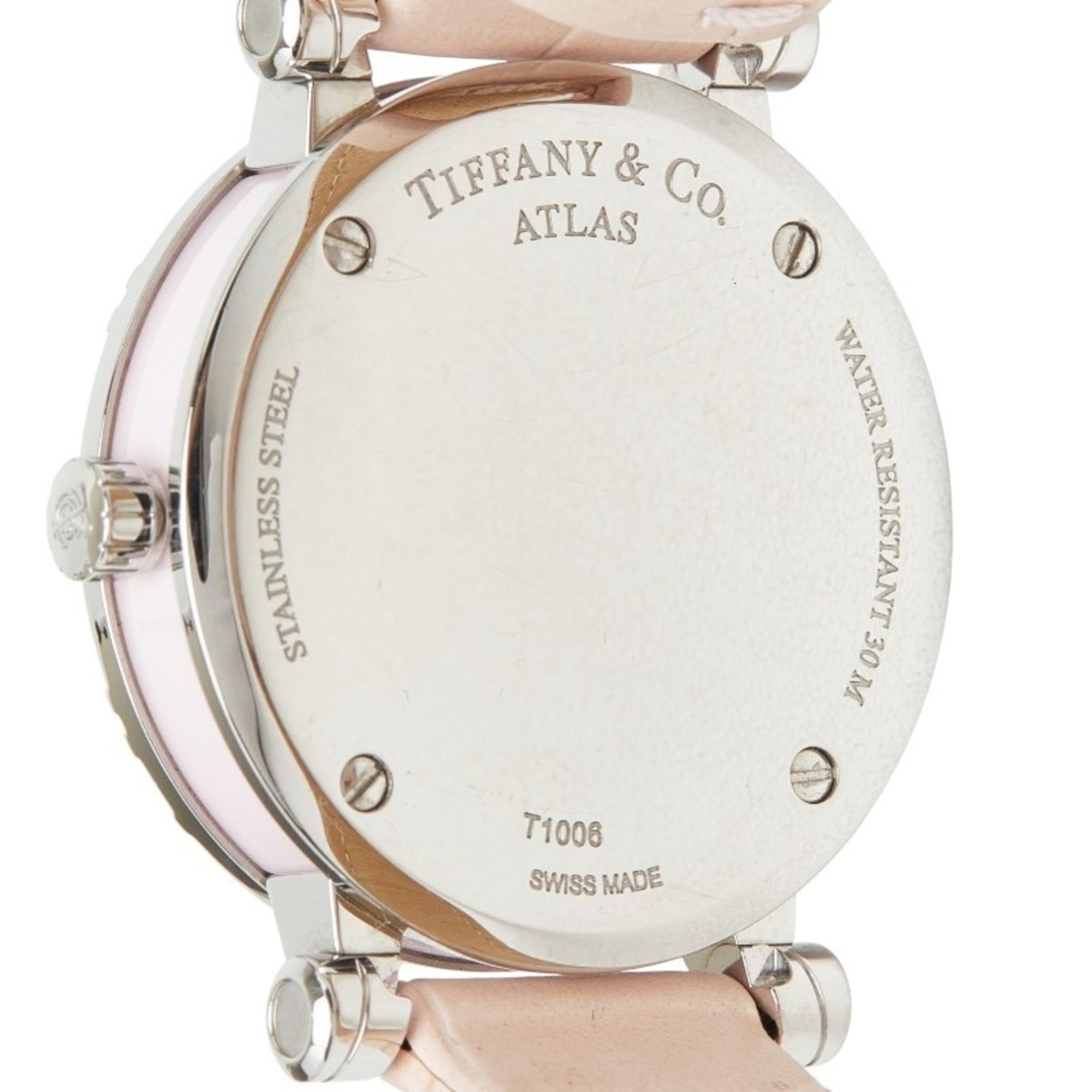 Montre Tiffany &amp; Co. Atlas Z1300.11.11A31A41A Quartz cadran Rose acier inoxydable, cuir et céramique, pour femme