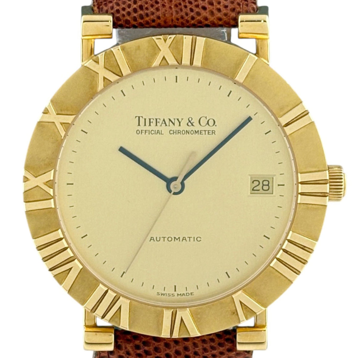 Tiffany Atlas M6930 horloge met gouden wijzerplaat, 36 mm