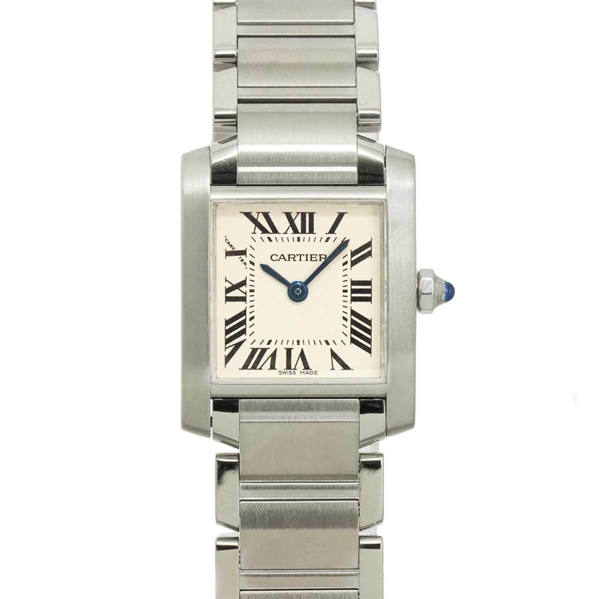 Cartier Tank Francaise SM W51008Q3 Women's Watch, Ivory, Quartz Watch