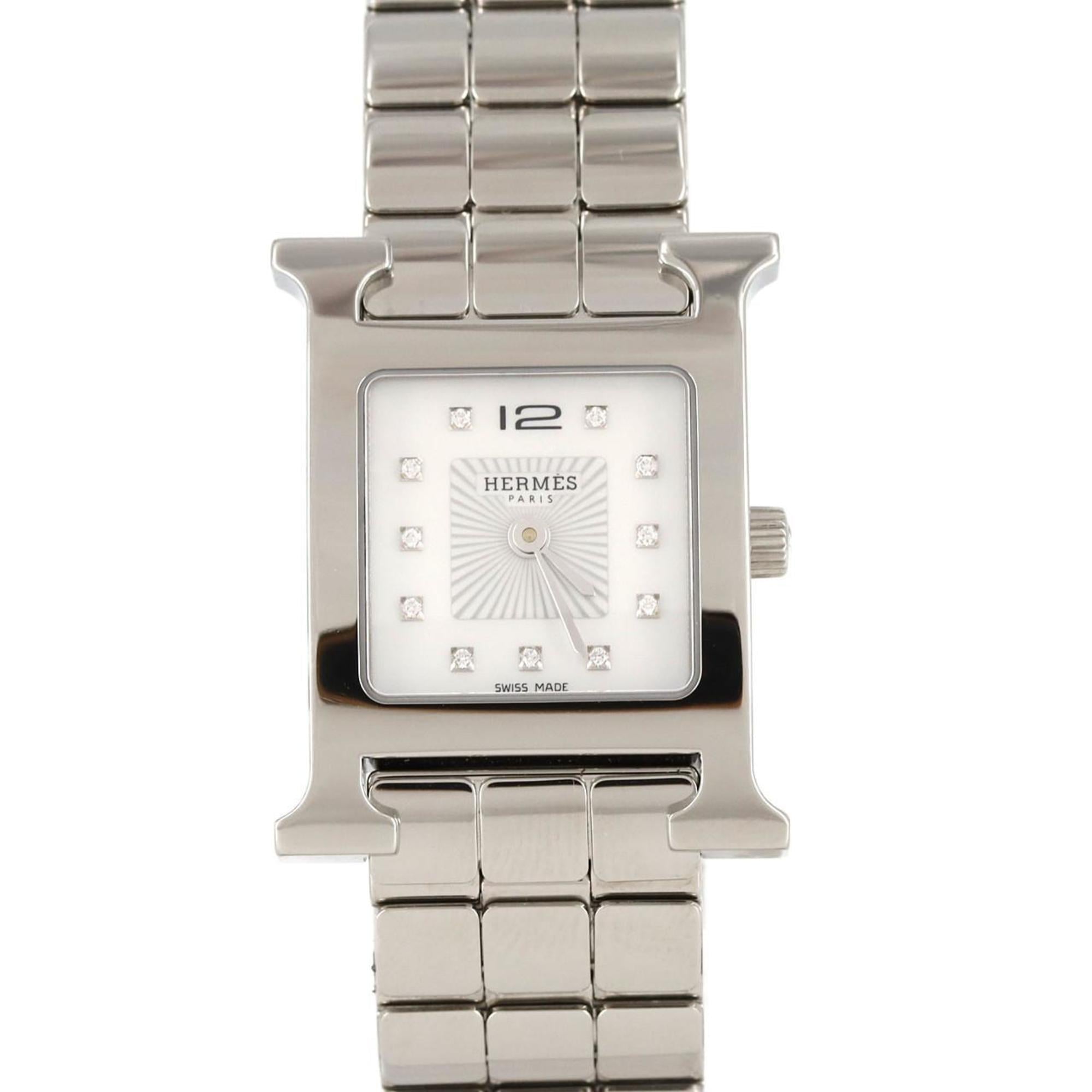 HermÃ¨s H Watch 11P HH1.210 Stainless Steel Quartz Wristwatch