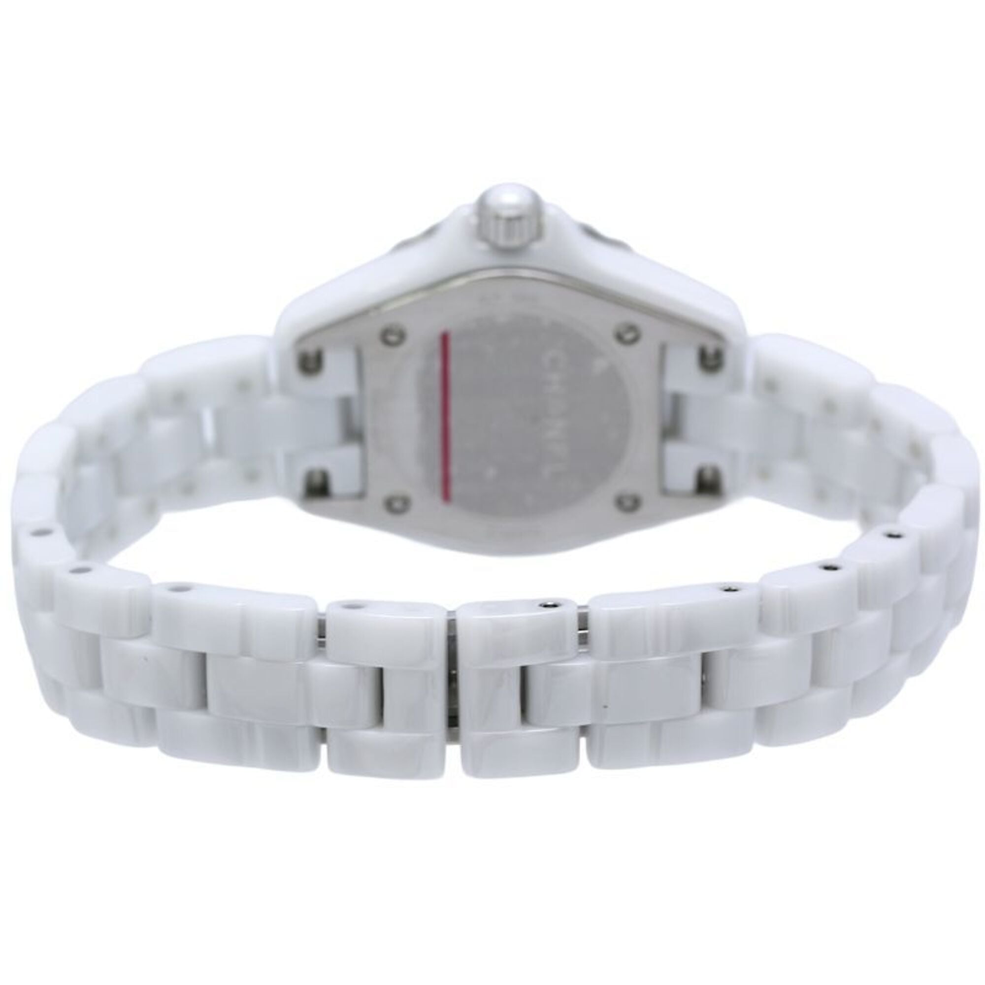 CHANEL J12 Diamond Bezel 8P H2572 Women's Watch White Ceramic x Stainless Steel 40445