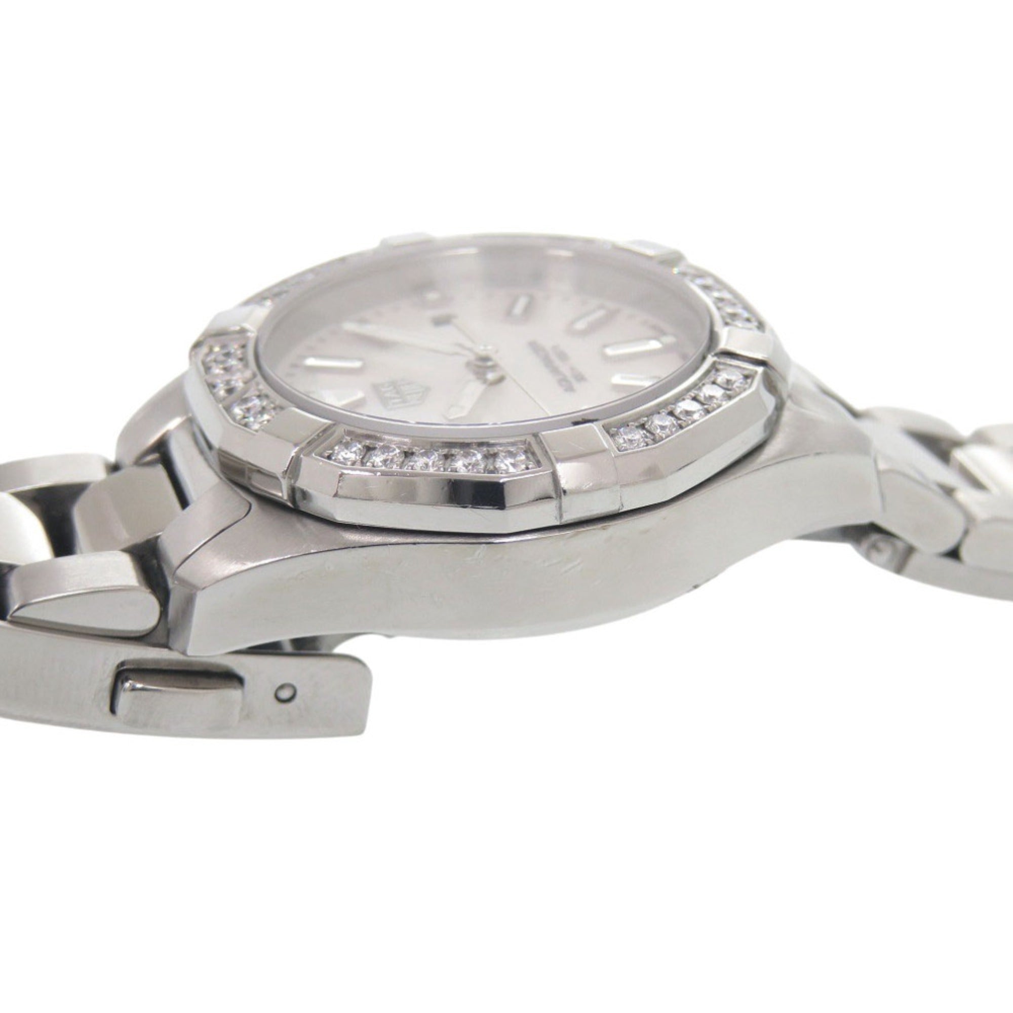 TAG Heuer Aquaracer met diamanten lunette WBD1413.BA0741 Roestvrij staal Witte wijzerplaat Kwartshorloge 0235 HEUER