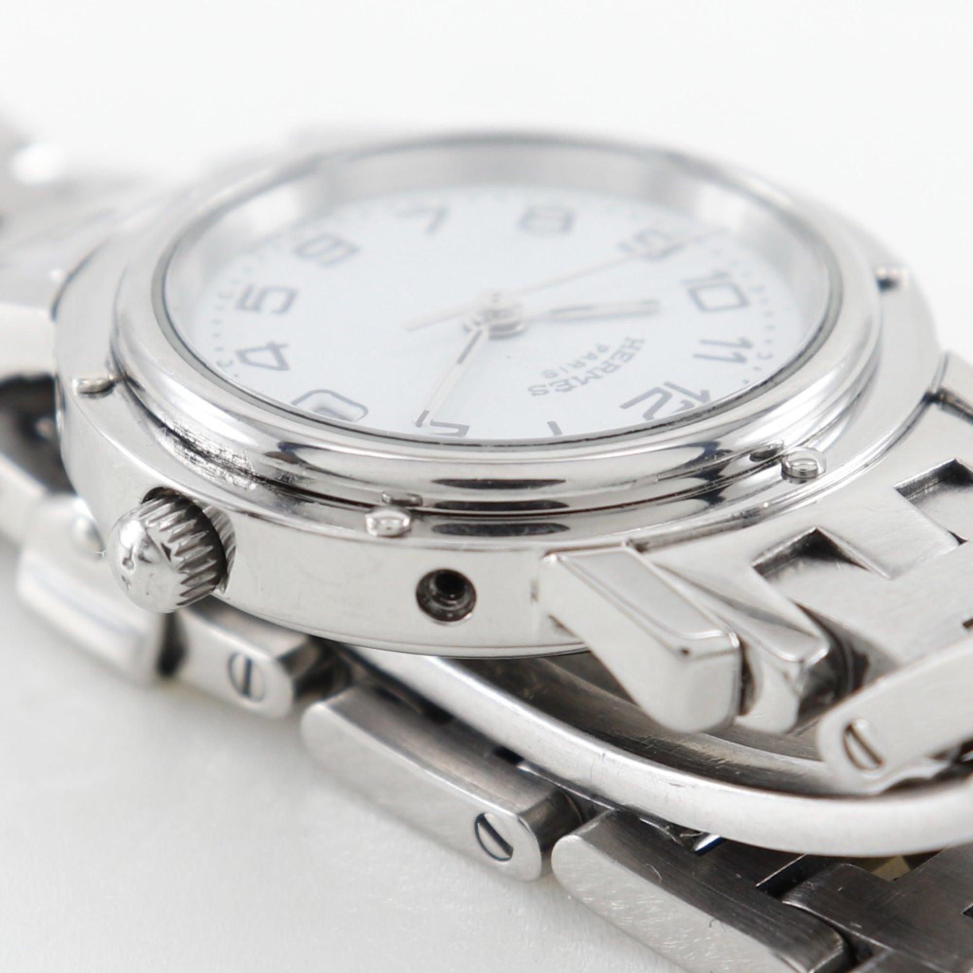 Hermes HERMES Clipper-horloge CL4.210 Roestvrij staal Kwarts Analoog display Witte wijzerplaat Dames S212224805
