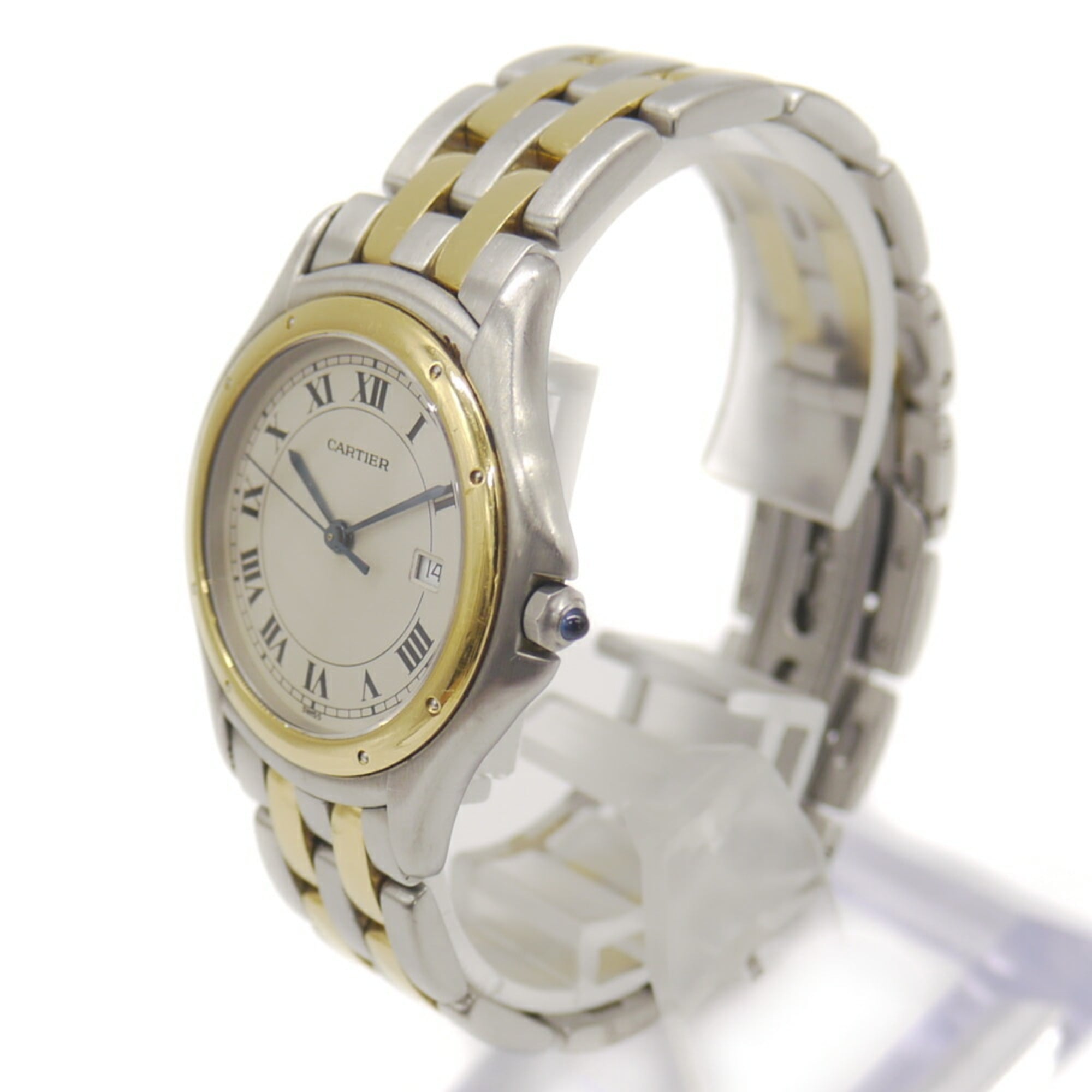 Cartier Panthère Cougar LM Quartz W35006B6 Ivory Dial Watch SS/YG