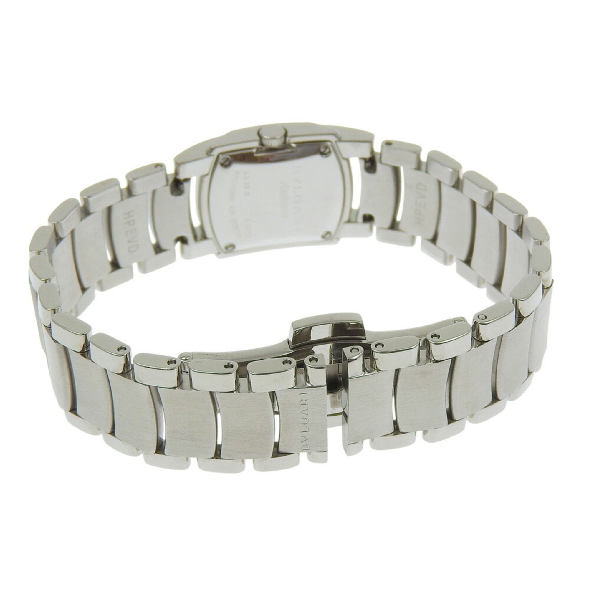 BVLGARI Assioma Uhr AA26S Edelstahl Quarz Analoganzeige Schwarz Zifferblatt Damenuhr