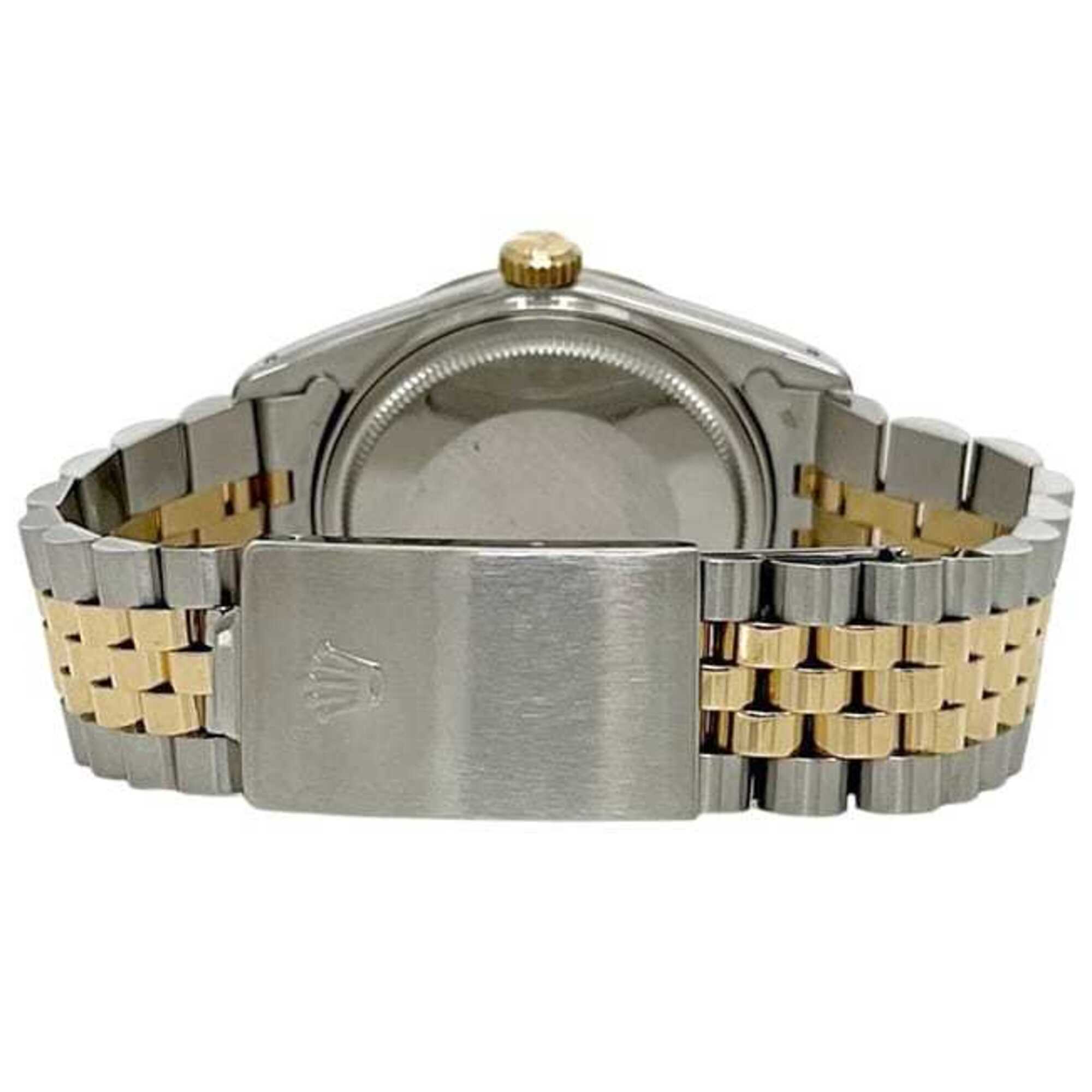Rolex Datejust Gold Silver Watch 16013G Men's 10P Diamond 750 Stainless Steel Combination Automatic R313*** ROLEX
