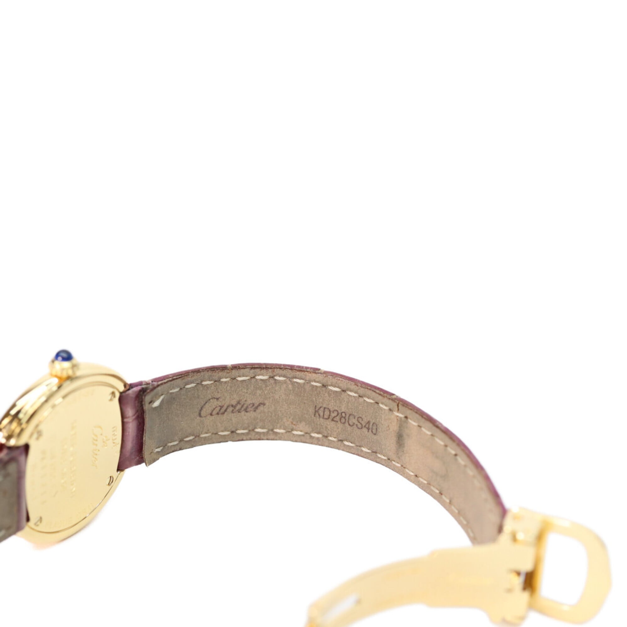 Cartier 925 W1010644 Must Trinity Vermeil SM kwartshorloge voor dames, goudkleurig met witte wijzerplaat