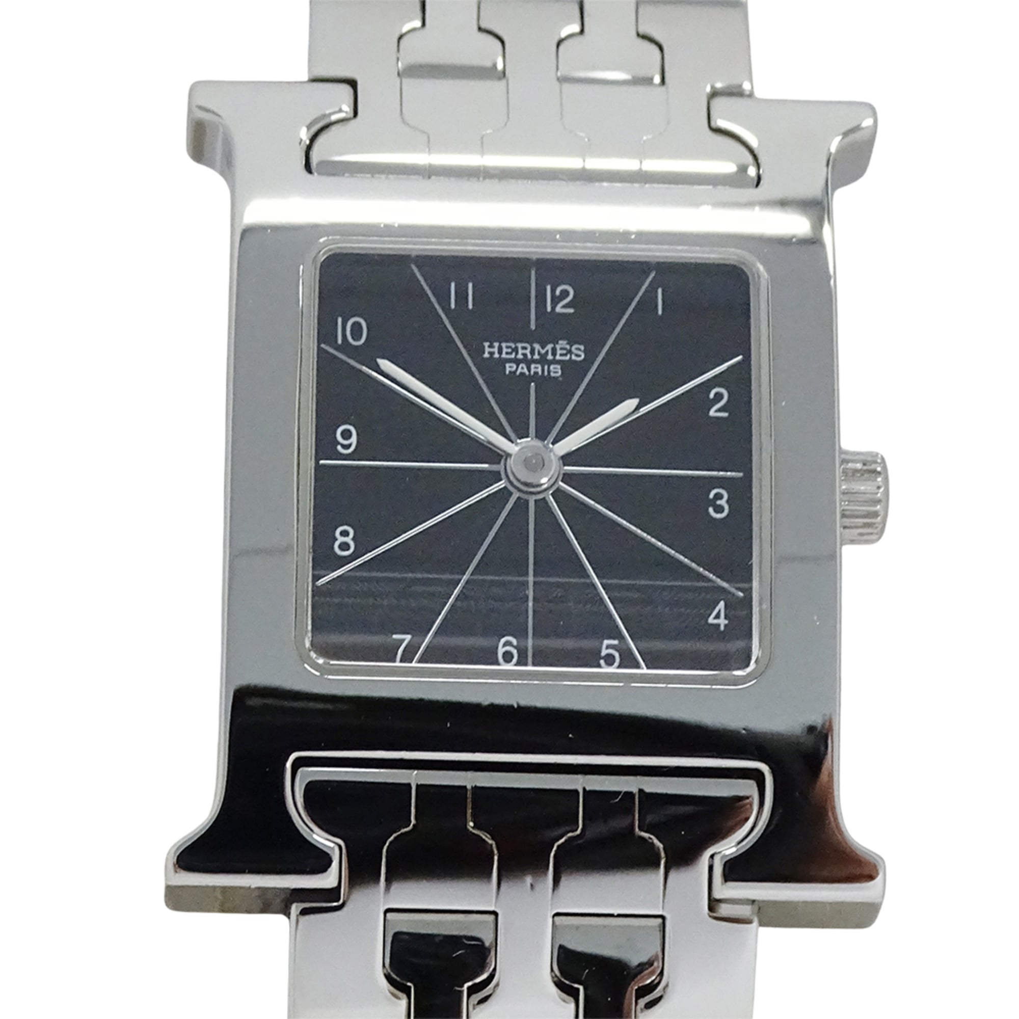 Hermes HERMES Women's Watch Brand H-Watch Quartz QZ Stainless Steel SS HH1.210 Silver Black