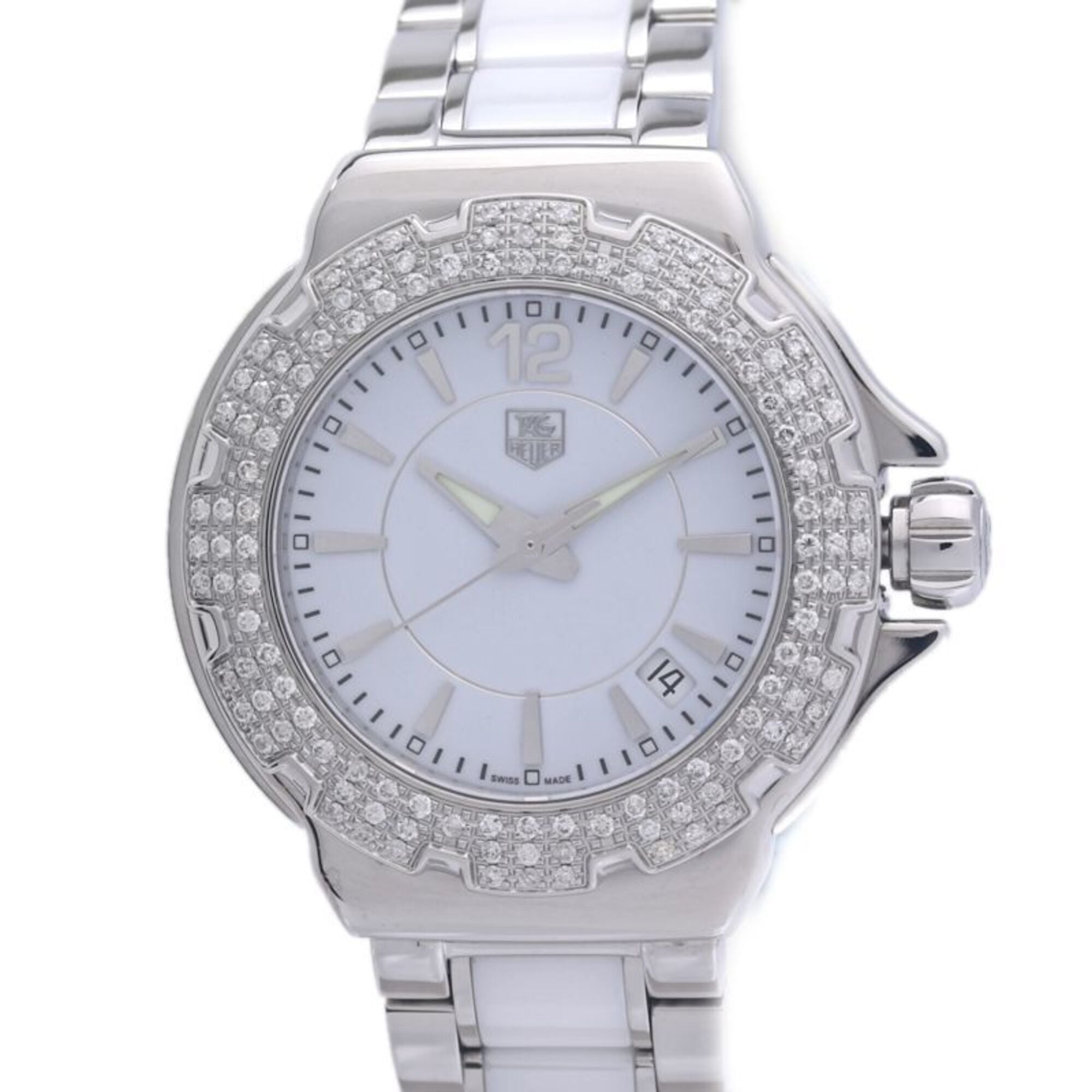 TAG Heuer Formula 1 Bezel Diamond WAH1215.BA0861 Women's Watch White Ceramic x Stainless Steel 40309