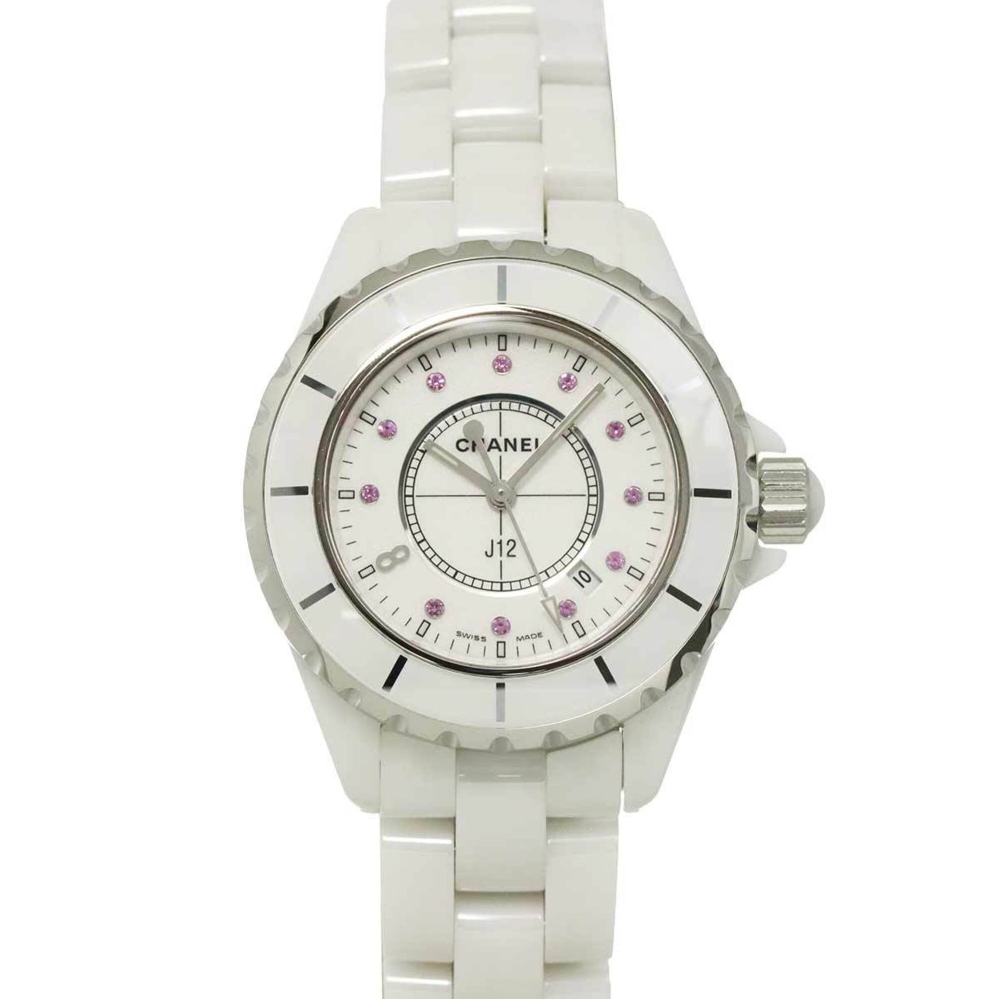 Chanel J12 33mm H2054 Ginza Boutique Limited Edition Wo 11P Pink Sapphire White Ceramic Quartz