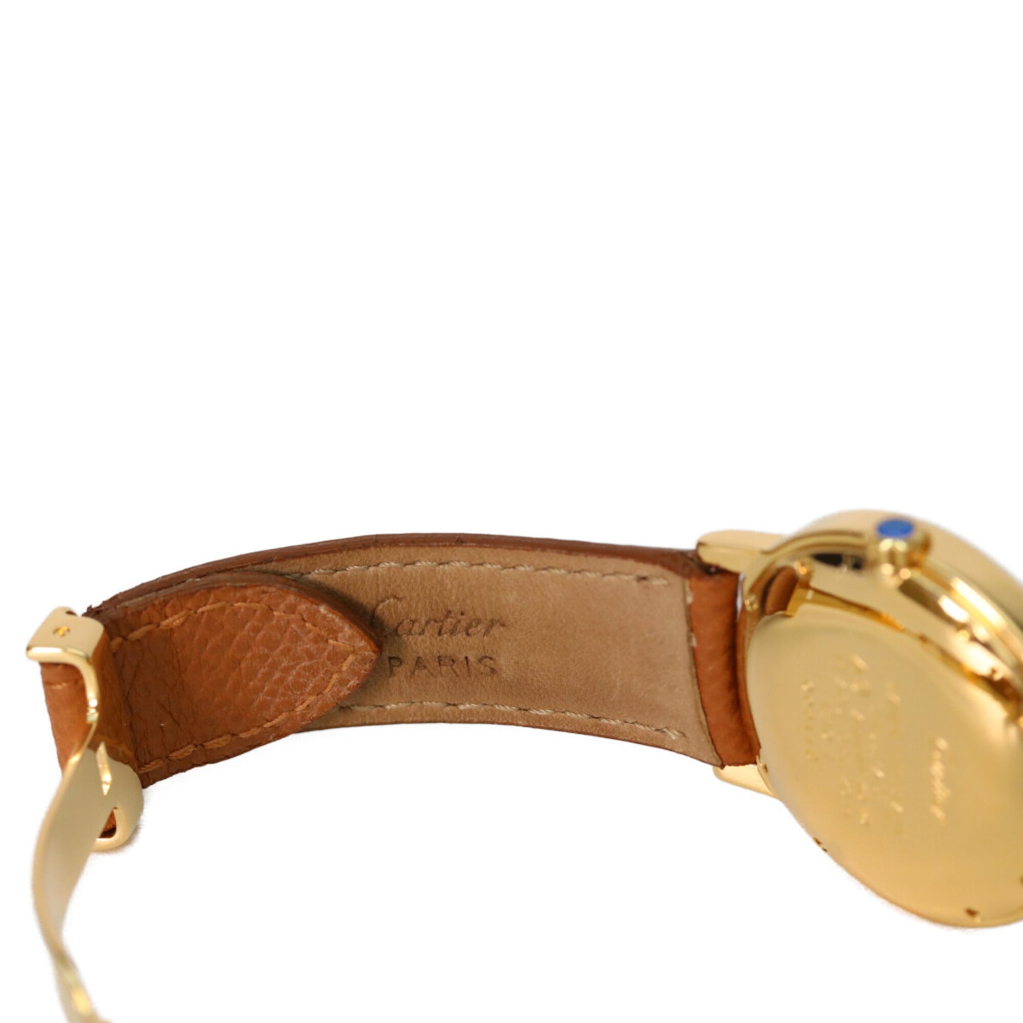 Cartier W1006922 925 Must de Ronde LM Vermeil dameshorloge met kleine secondewijzer, Trinity-ontwerp, goudkleurig met ivoorkleurige wijzerplaat