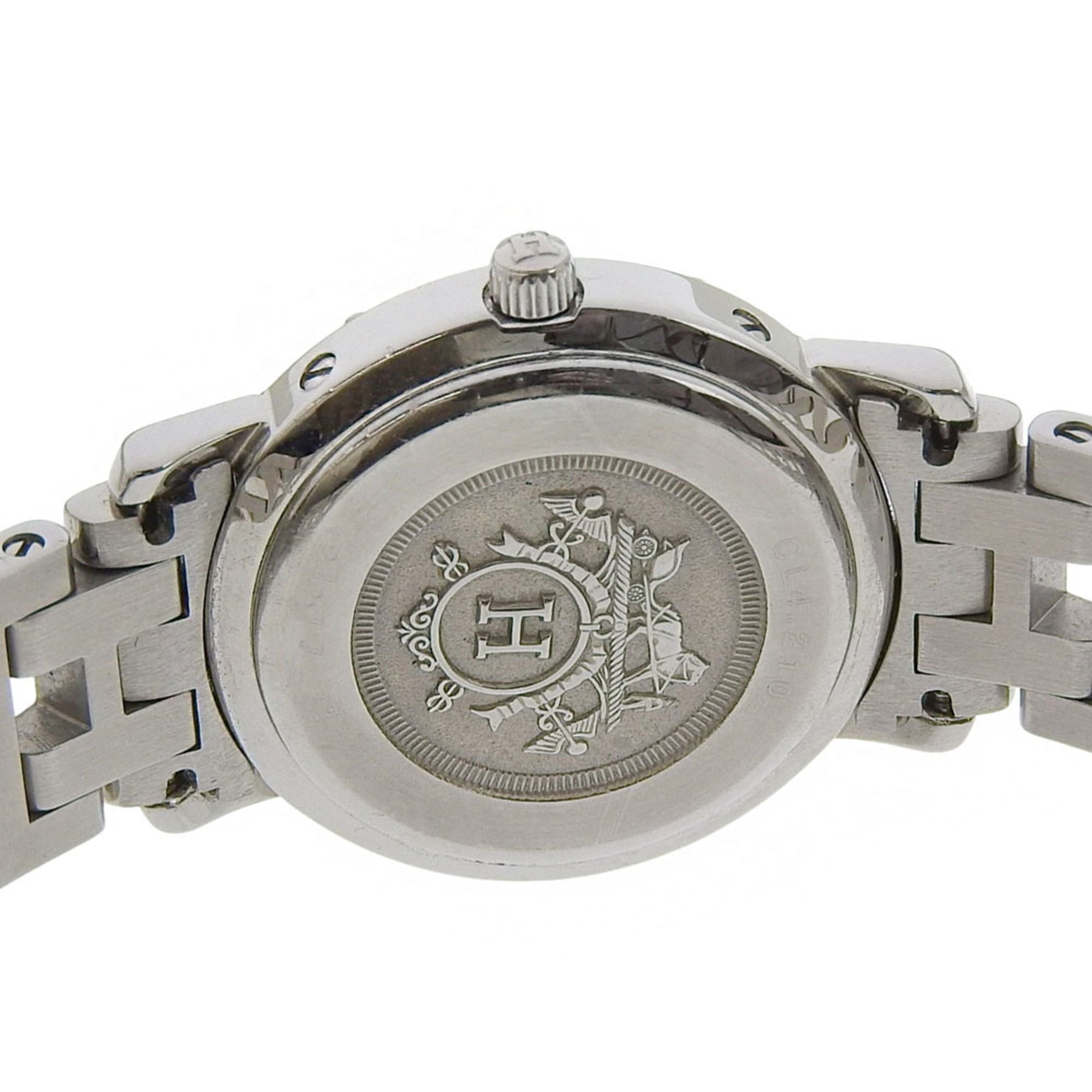 Hermes Clipper Date CL4 210, lichtblauwe wijzerplaat, roestvrij staal, quartz uurwerk, ongeveer 24 mm, dameshorloge.