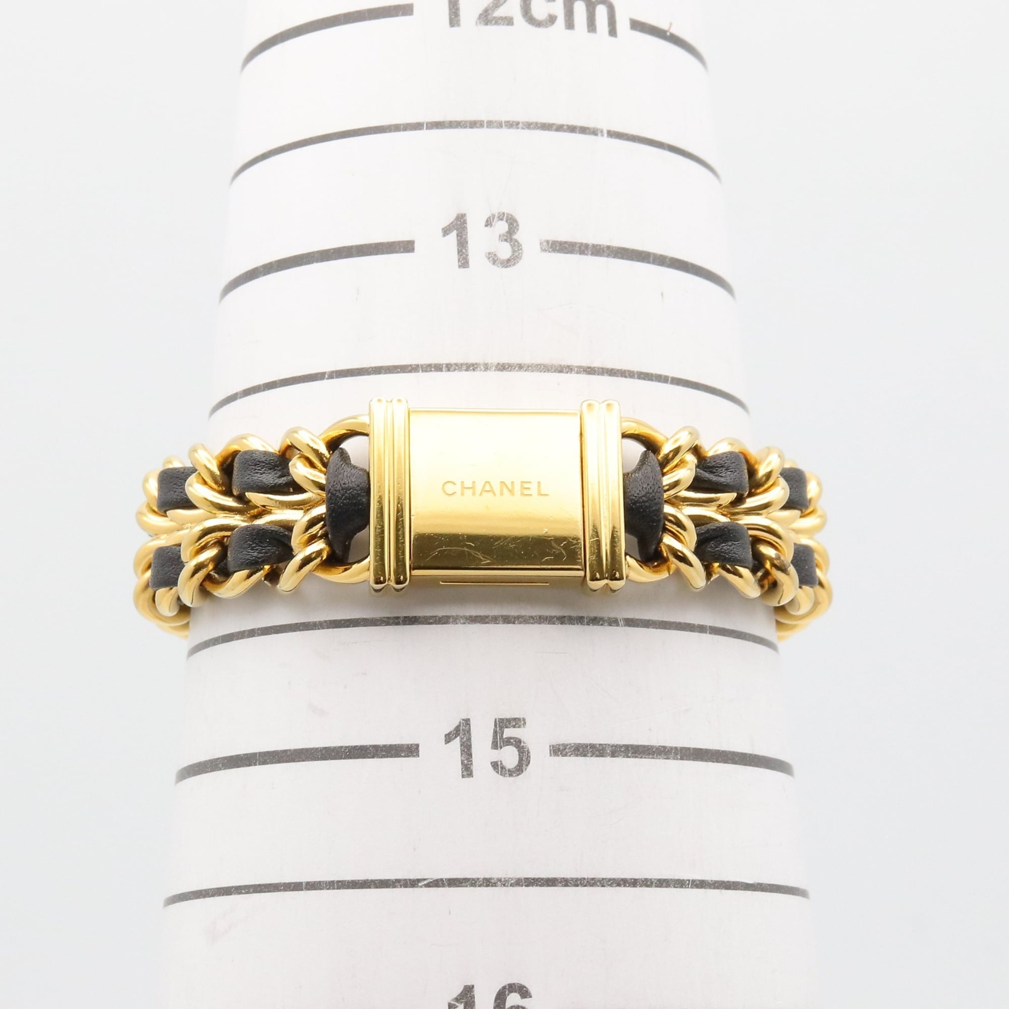Montre Chanel Première Original Edition M, bracelet en cuir plaqué or, pour femme, Noir, H6951