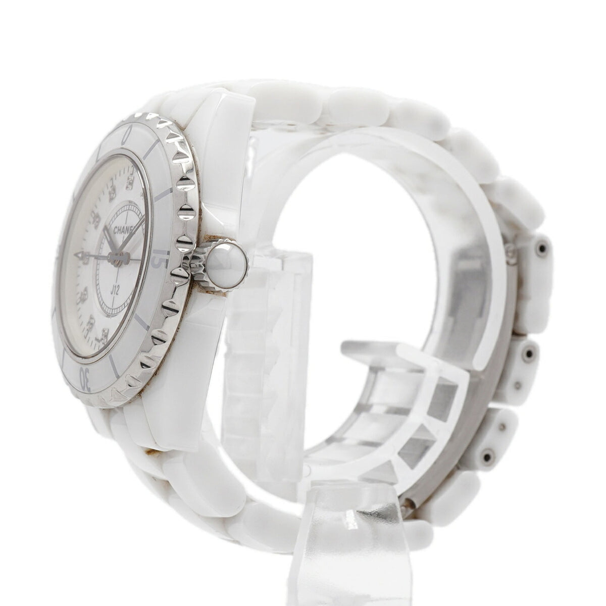 Chanel J12 12P Diamond H1628 Weiß Zifferblatt 34 mm Uhr