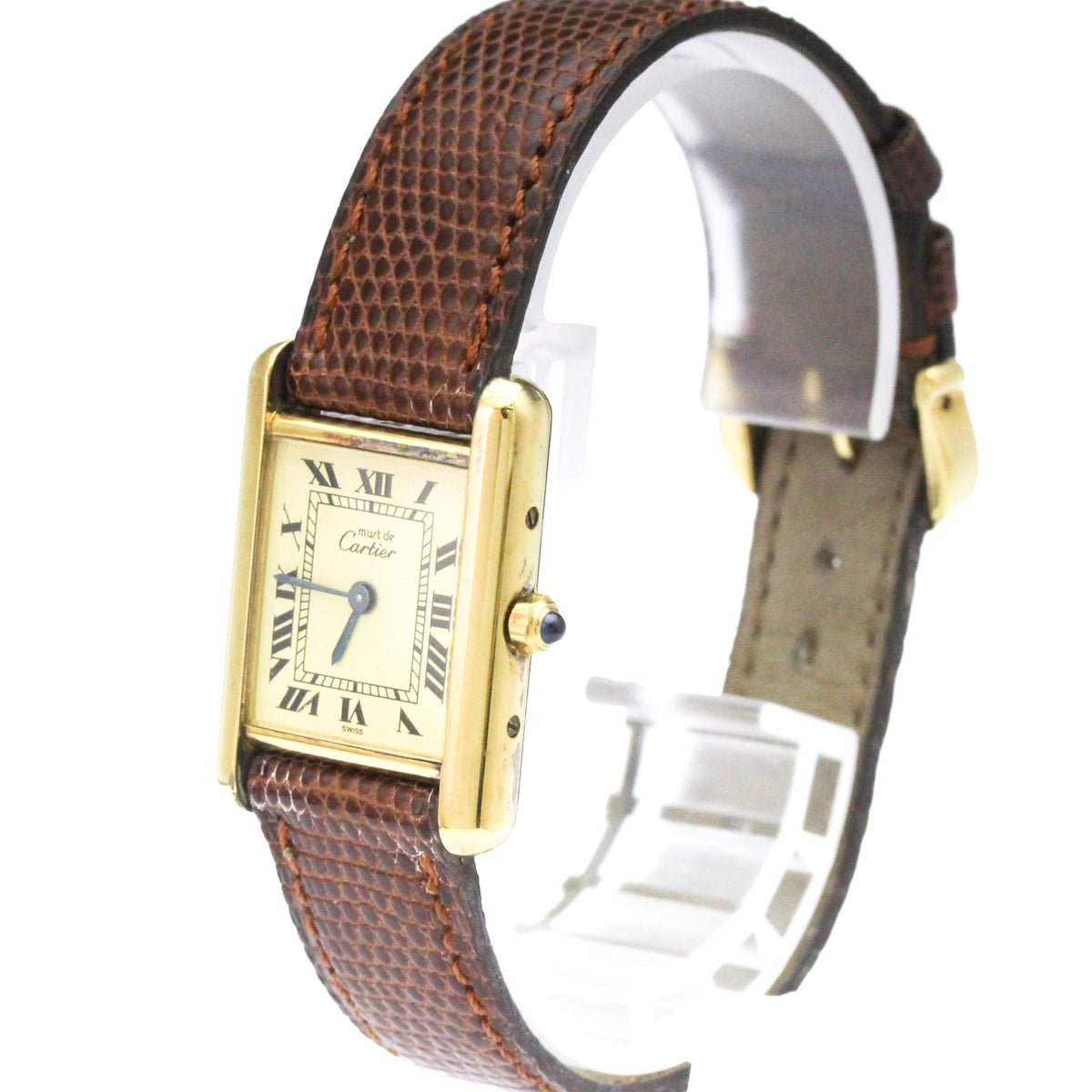 Cartier Must Tank 366001 Gold Dial 20mm Watch