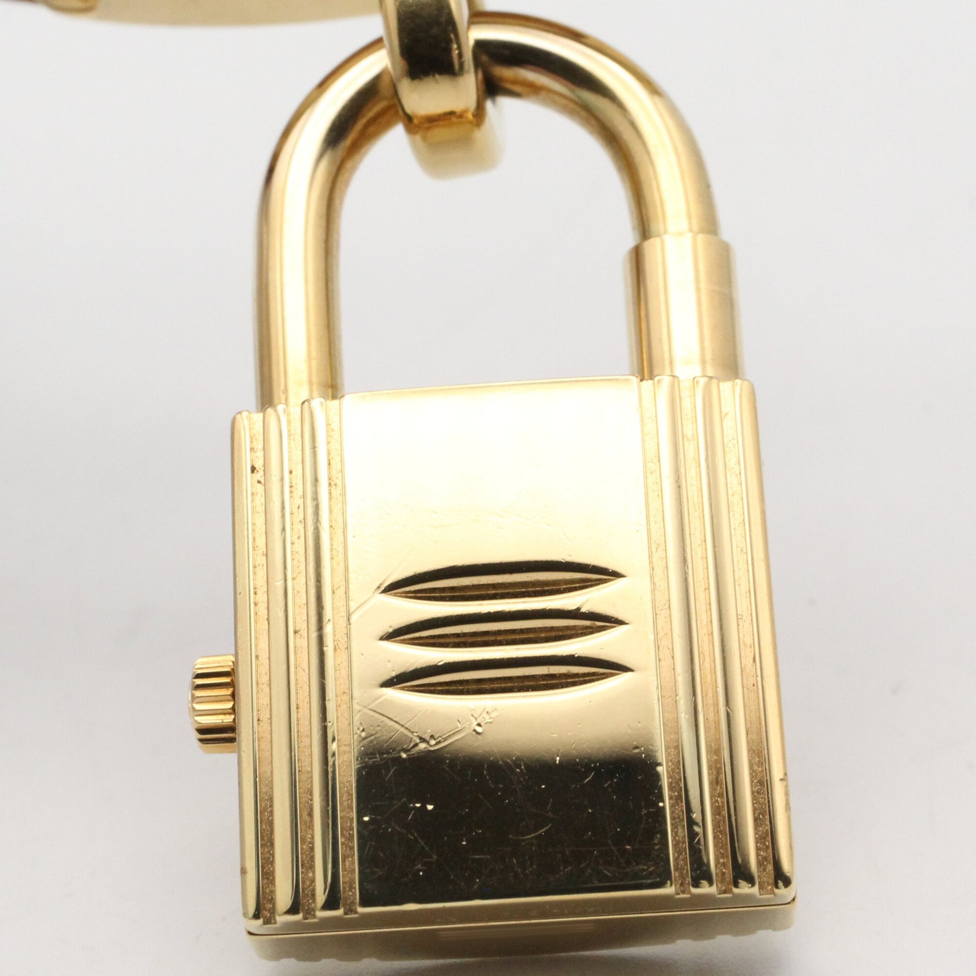 Hermes Kelly Gold Plated Leather Strap Ladies' Champagne Color KE1.201