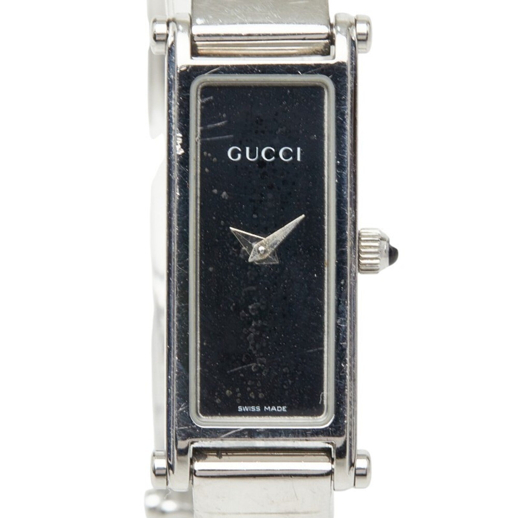 Gucci Bangle Watch 1500L Quartz Black Dial Stainless Steel Women's GUCCI