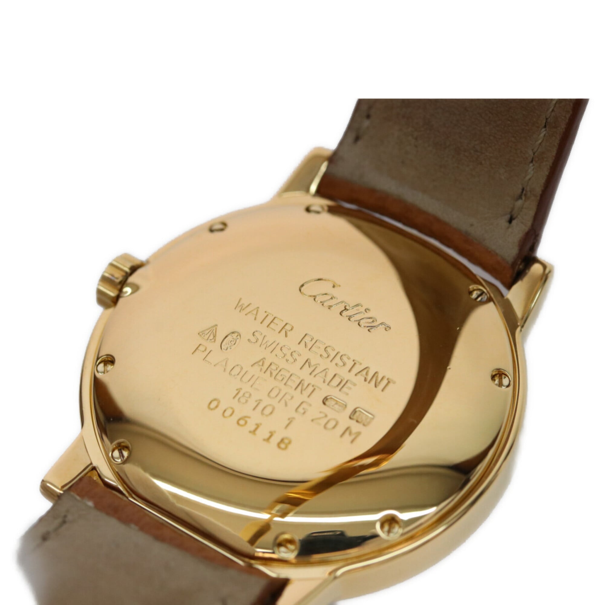 Cartier W1006922 925 Must de Ronde LM Vermeil dameshorloge met kleine secondewijzer, Trinity-ontwerp, goudkleurig met ivoorkleurige wijzerplaat