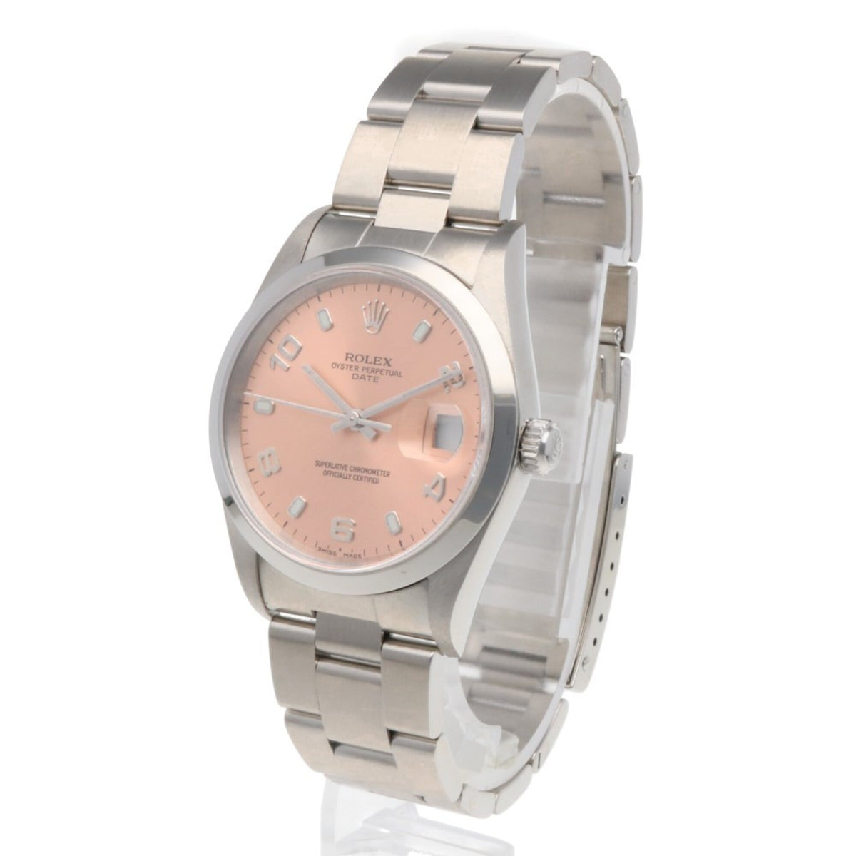 Rolex Datum Oyster Perpetual Rosa Zifferblatt 34 mm Uhr