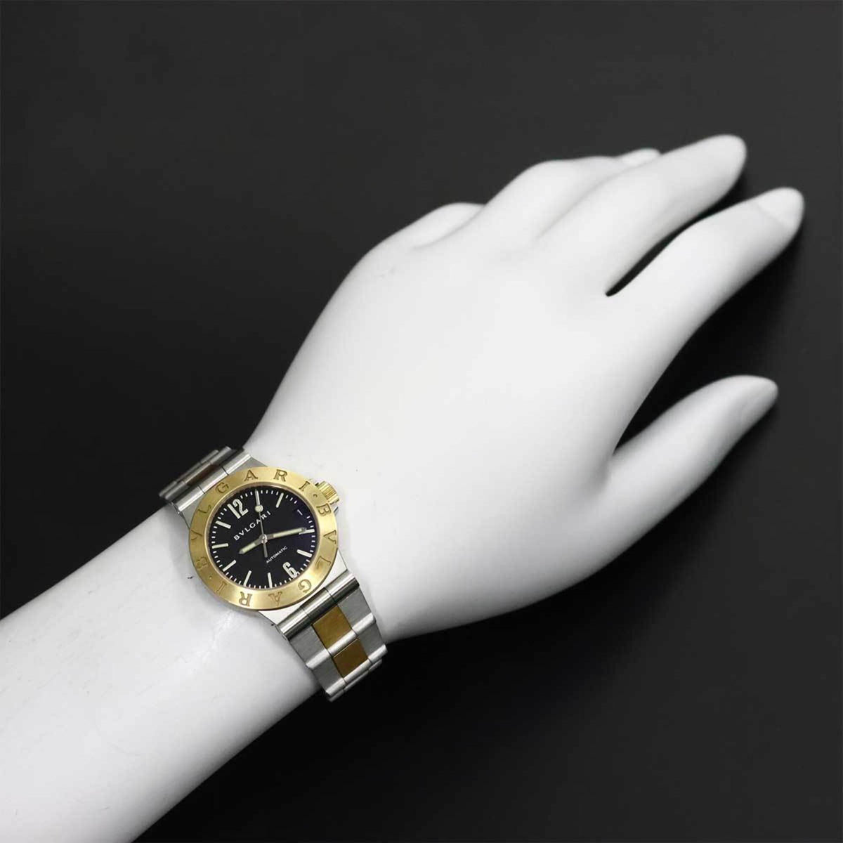 Bvlgari Diagono Sport Combination LCV29SG horloge met zwarte wijzerplaat, 29 mm