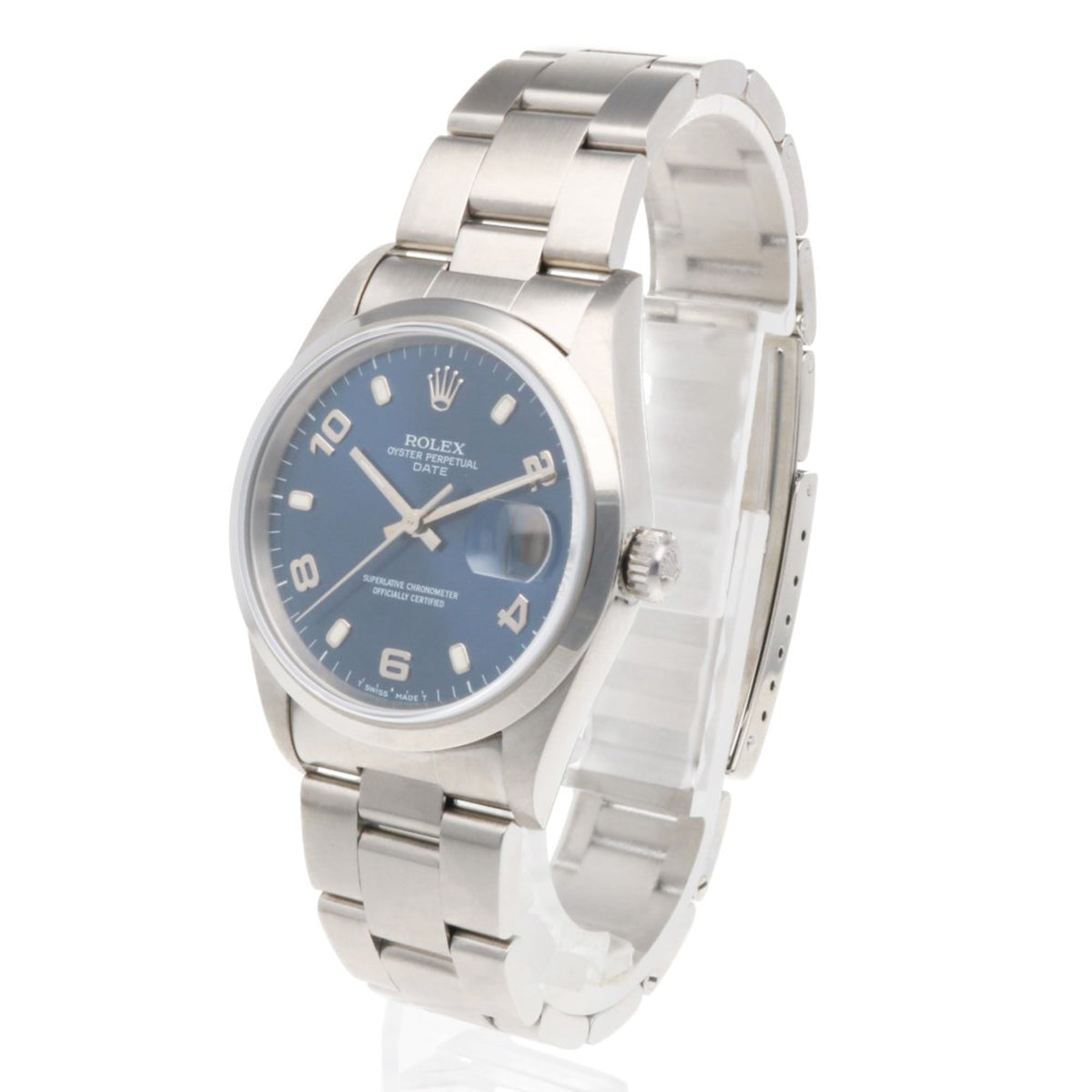 Montre Rolex Date Oyster Perpetual 15200, cadran bleu, 34 mm