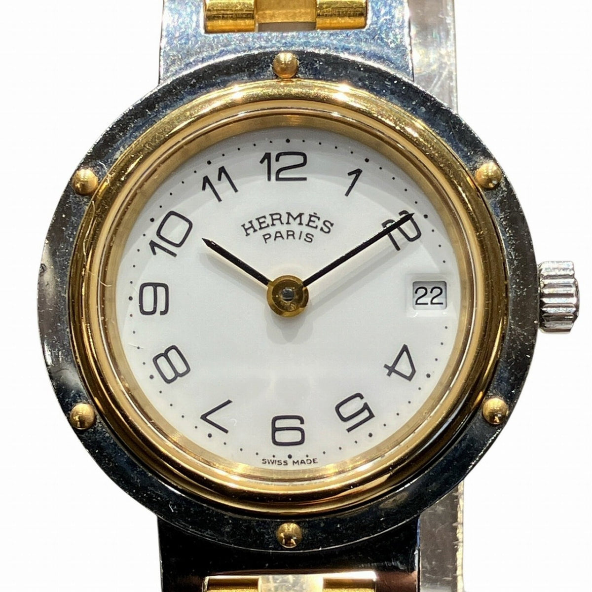 Hermes Clipper-horloge met witte wijzerplaat, 24 mm