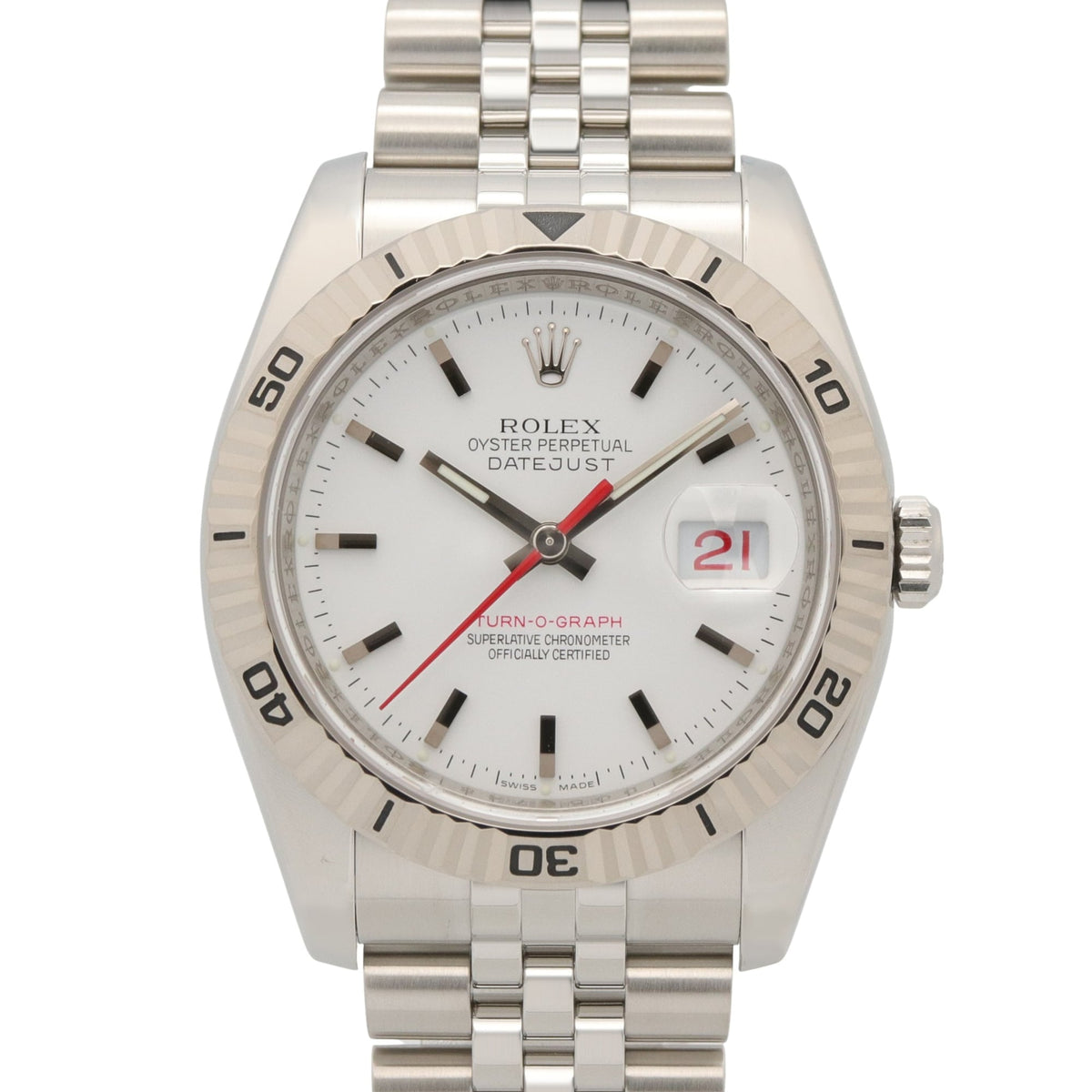 Rolex Turn-O-Graph 116264 White Dial 36mm Watch