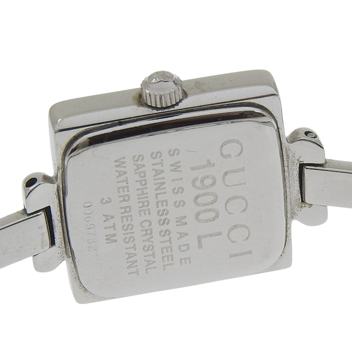 Gucci 1900L Stainless Steel Quartz Analog Watch with Black Dial for Women