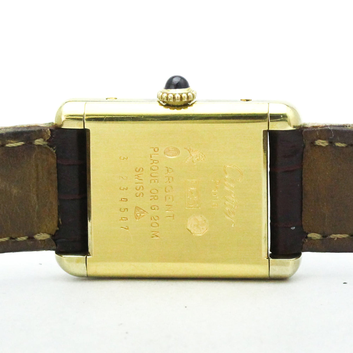 Cartier Must Tank Bordeaux Dial 20mm Watch